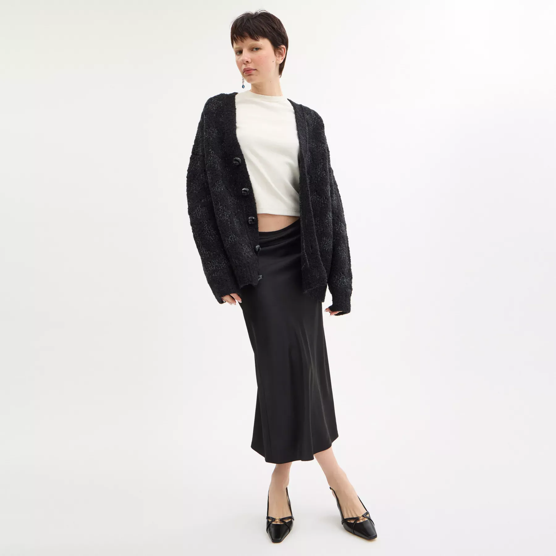 COACH Signature-Cardigan Charcoal Signature