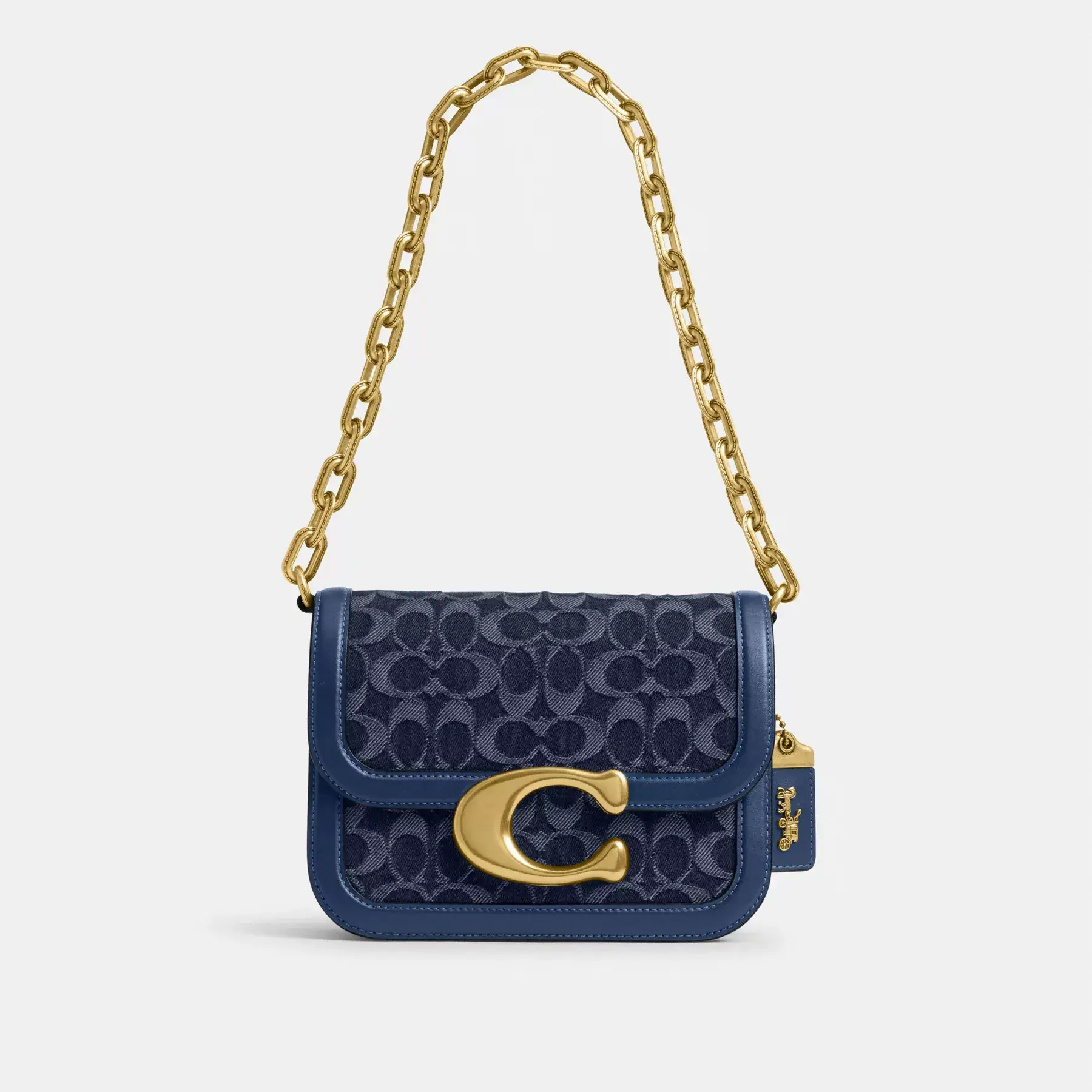 COACH Idol-Tasche aus charakteristischem Denim Dunkelblau Multi