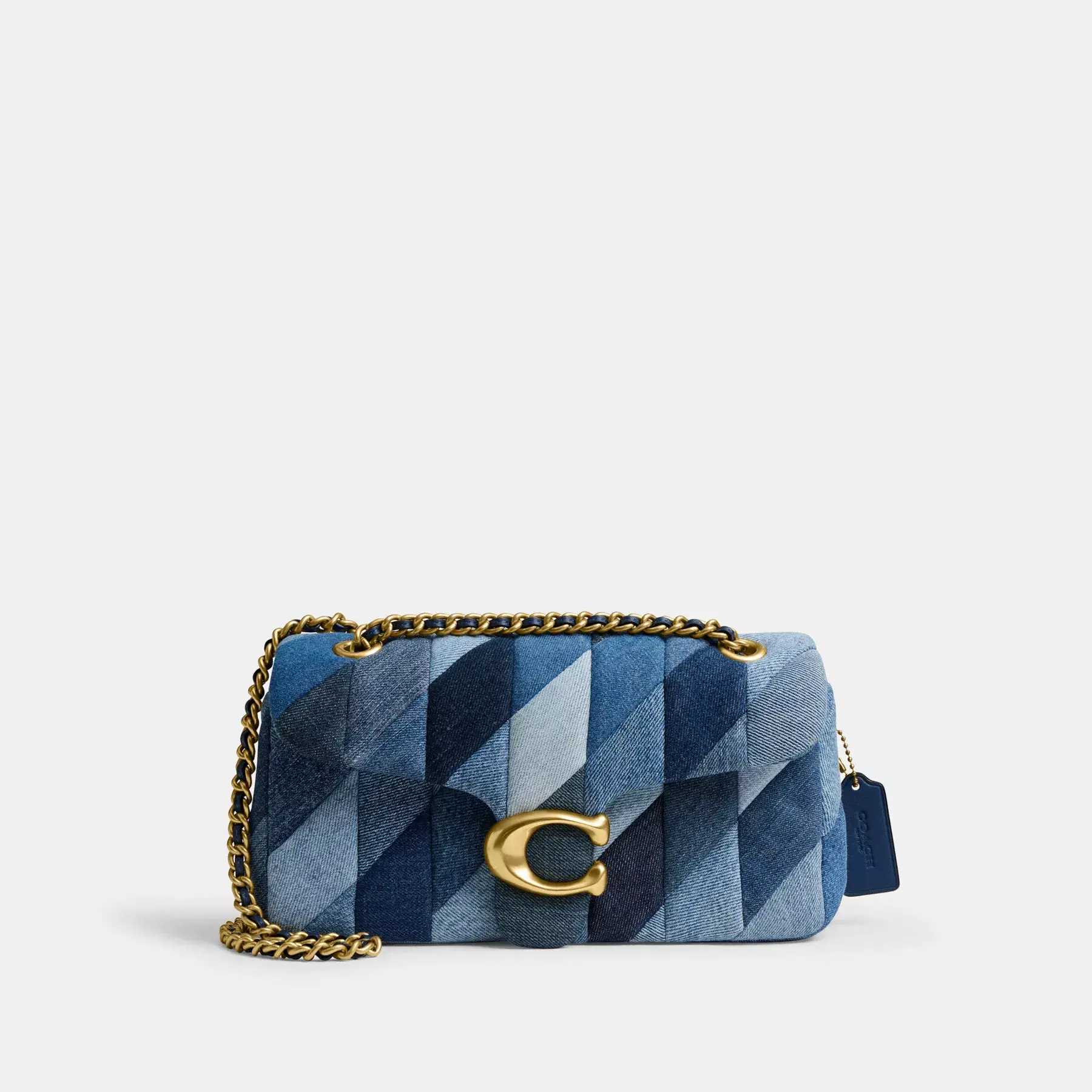 COACH Tabby Umhängetasche 26 mit Patchwork-Steppung Denim Multi
