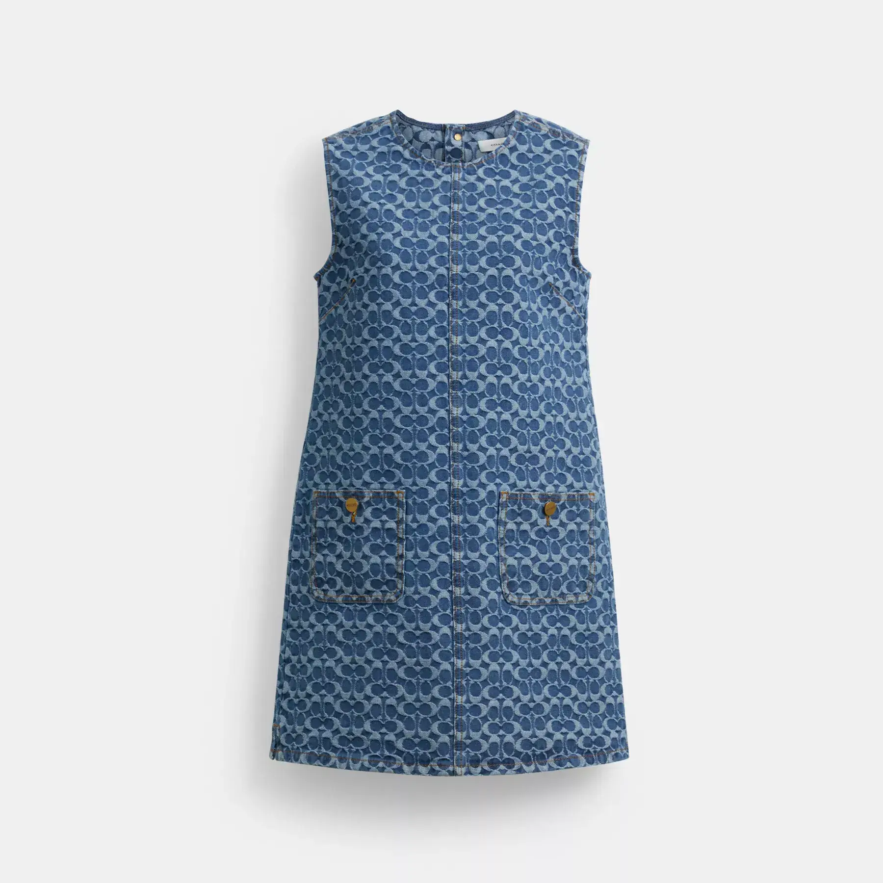 COACH Signature-Minikleid aus Bio-Baumwolle Blaue Signatur
