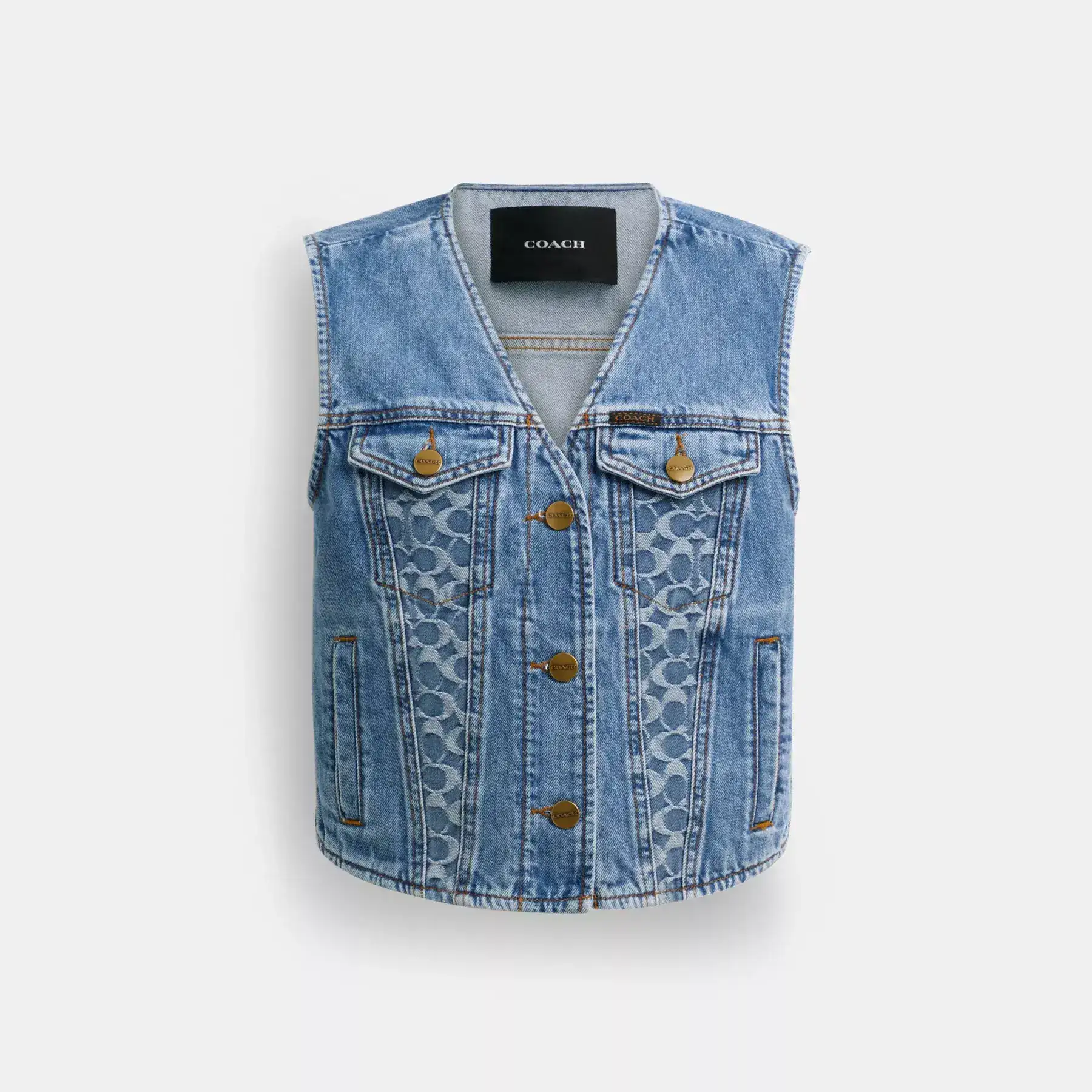 COACH Jeansweste aus Bio-Baumwolle Blau