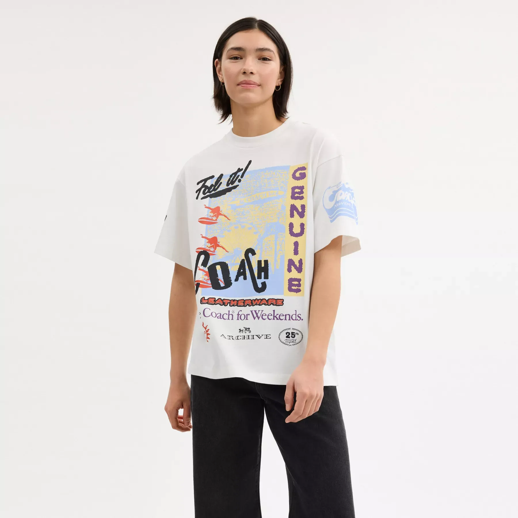 COACH Lässiges Surf-T-Shirt mit Grafik Weiß