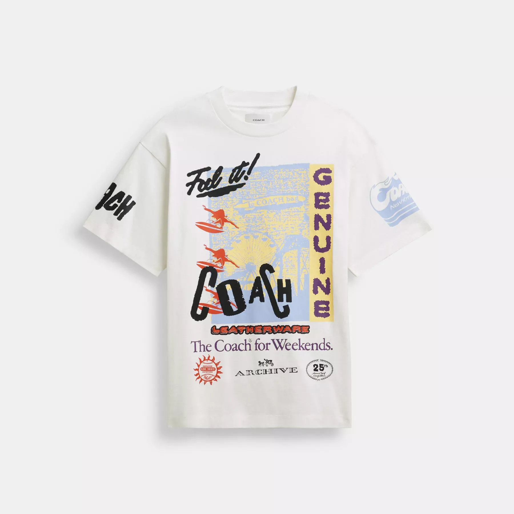 COACH Lässiges Surf-T-Shirt mit Grafik Weiß
