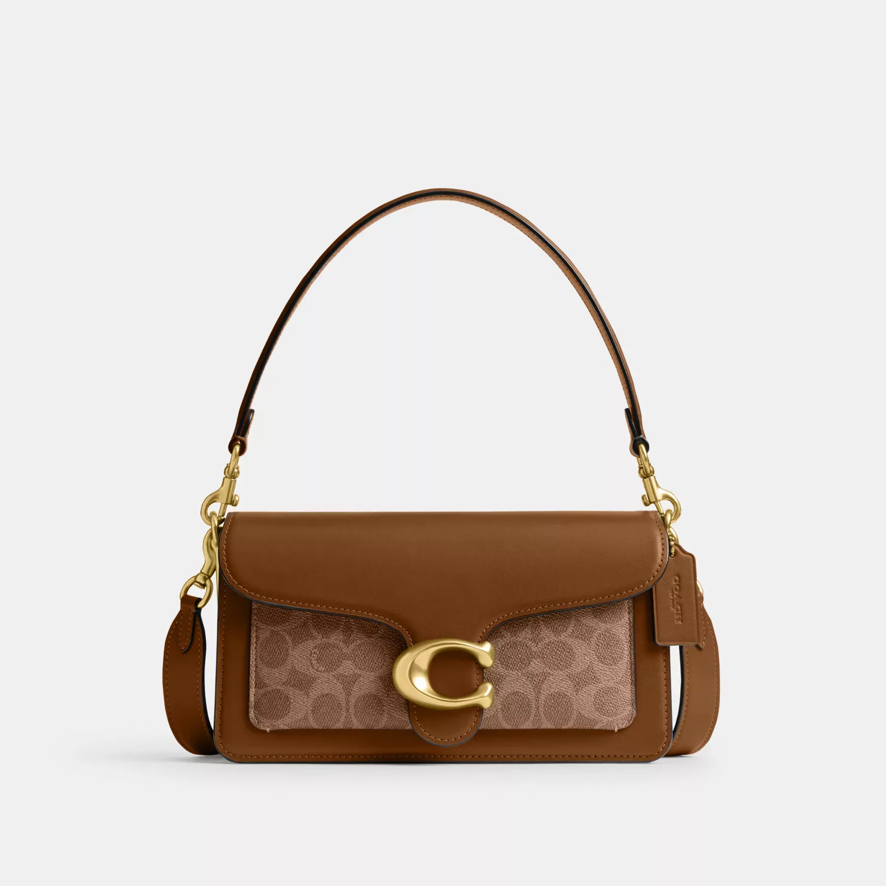 COACH Tabby Schultertasche 26 Aus Charakteristischem Canvas Hellbraun