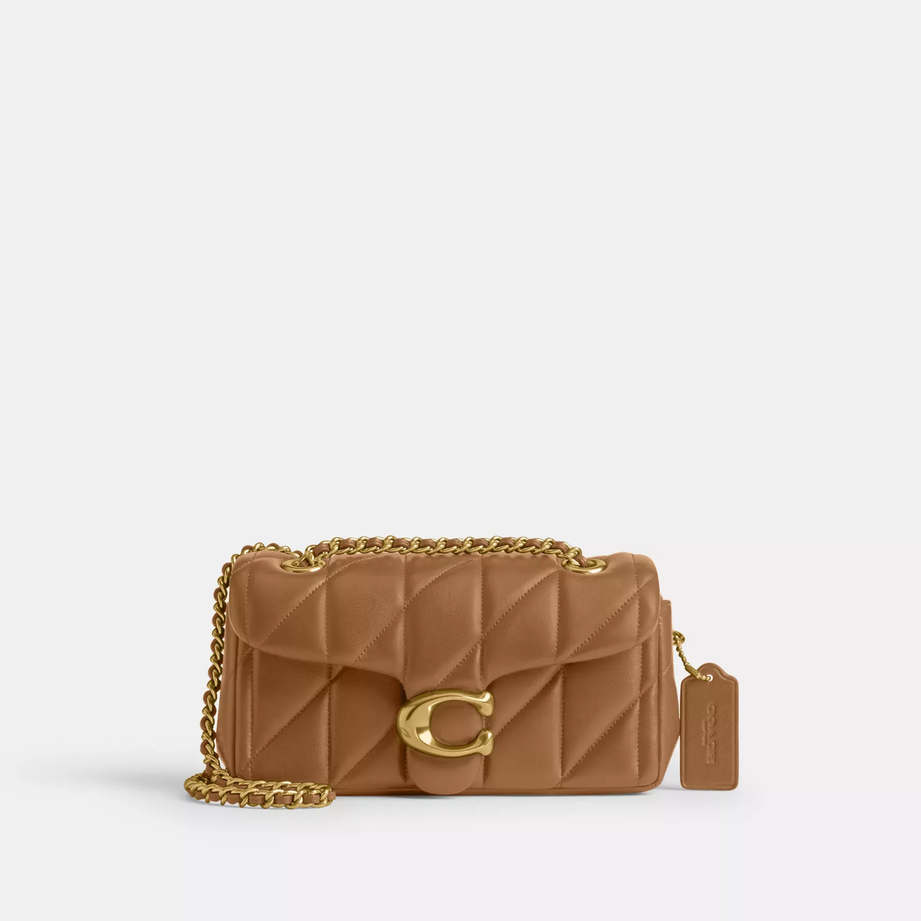COACH Tabby Schultertasche 20 mit Kissensteppung Honigbraun