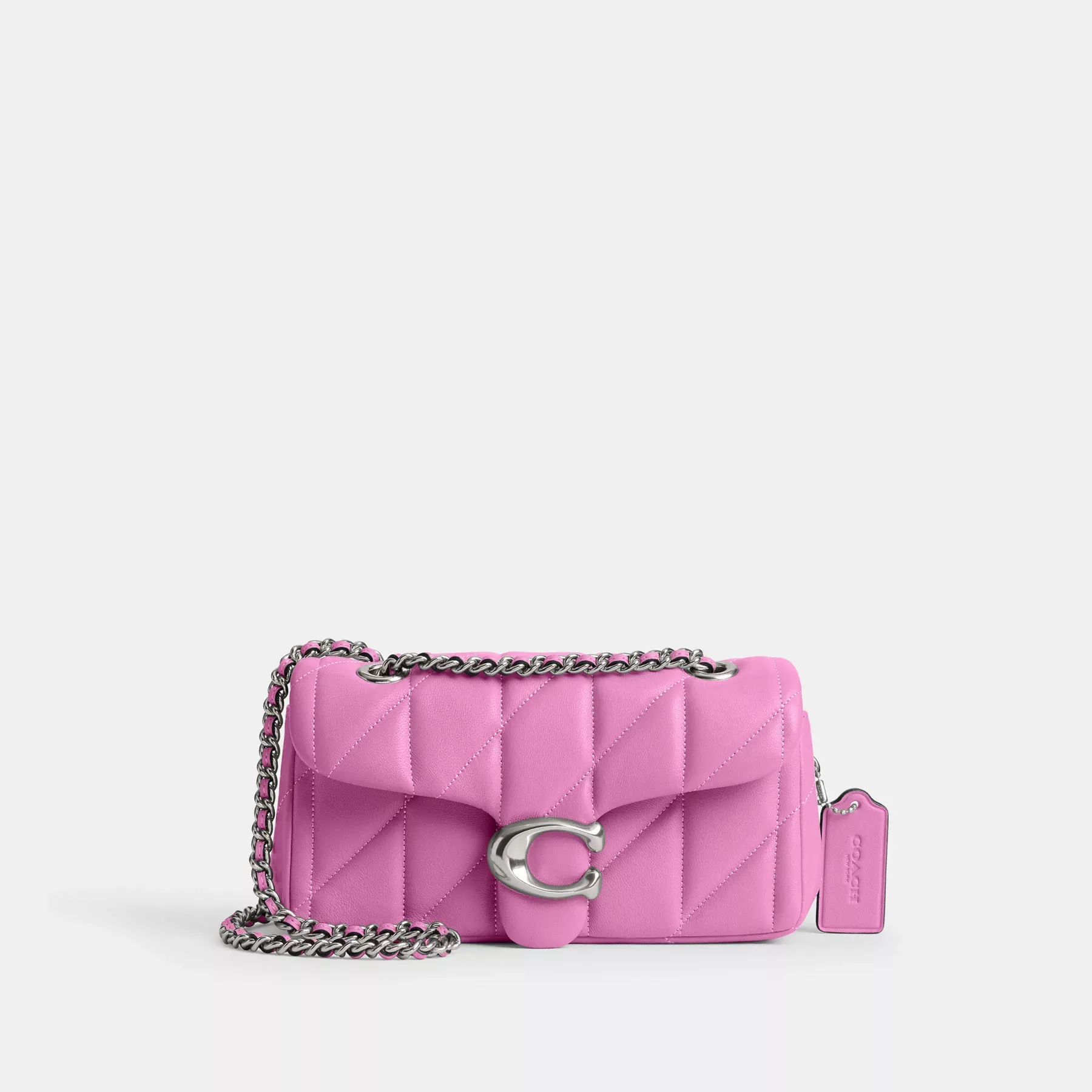 COACH Tabby Schultertasche 20 mit Kissensteppung Fuchsie