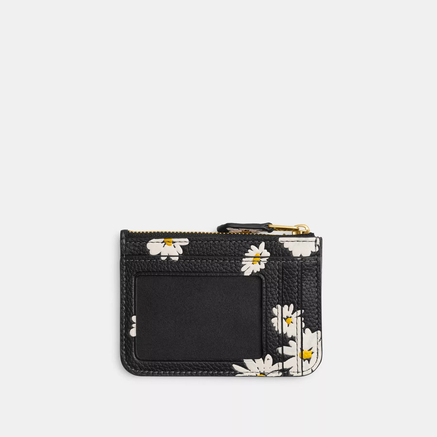 COACH Kleines schmales Ausweisetui mit Blumenmuster Schwarz Multi