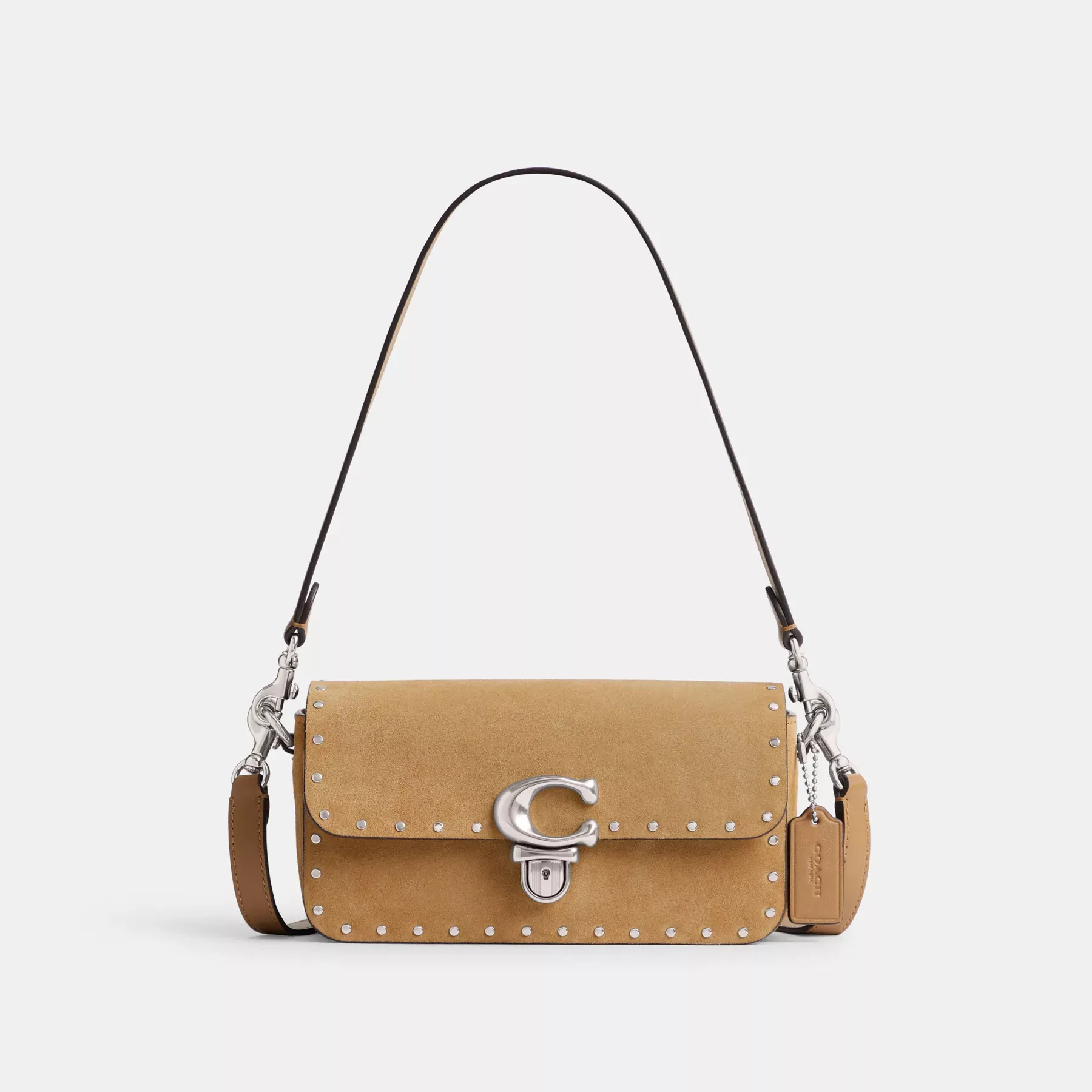 COACH Studio Baguette Tasche mit Nieten Erdnuss