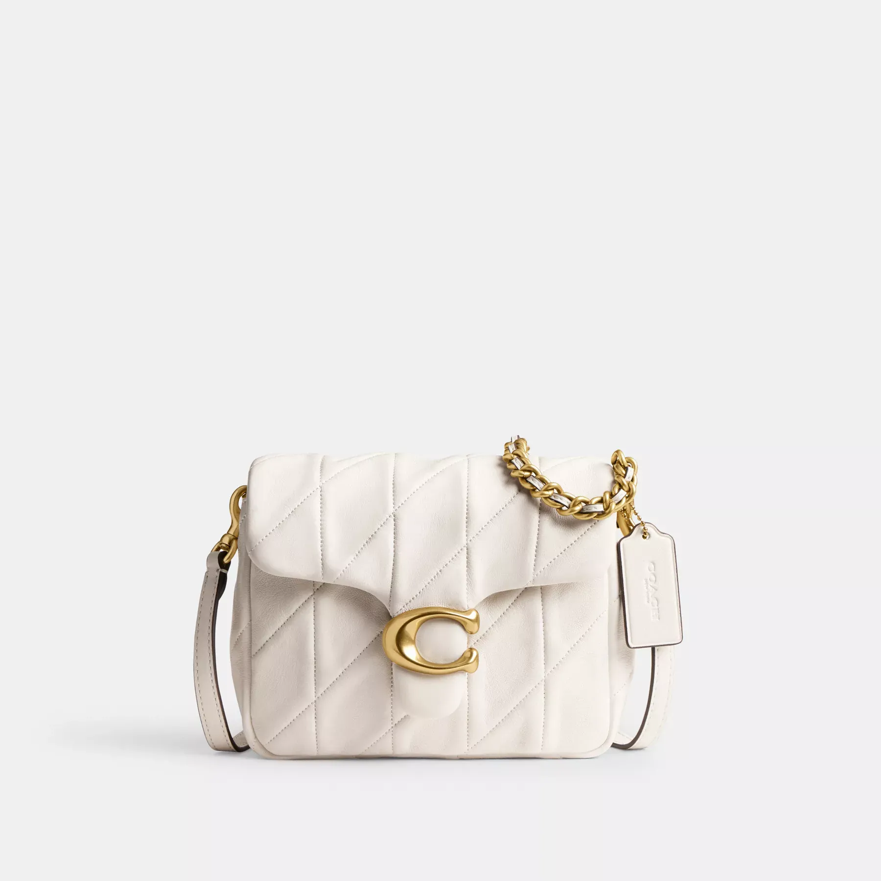 COACH Times Square Tabby Schultertasche 17 mit Steppung Kreide