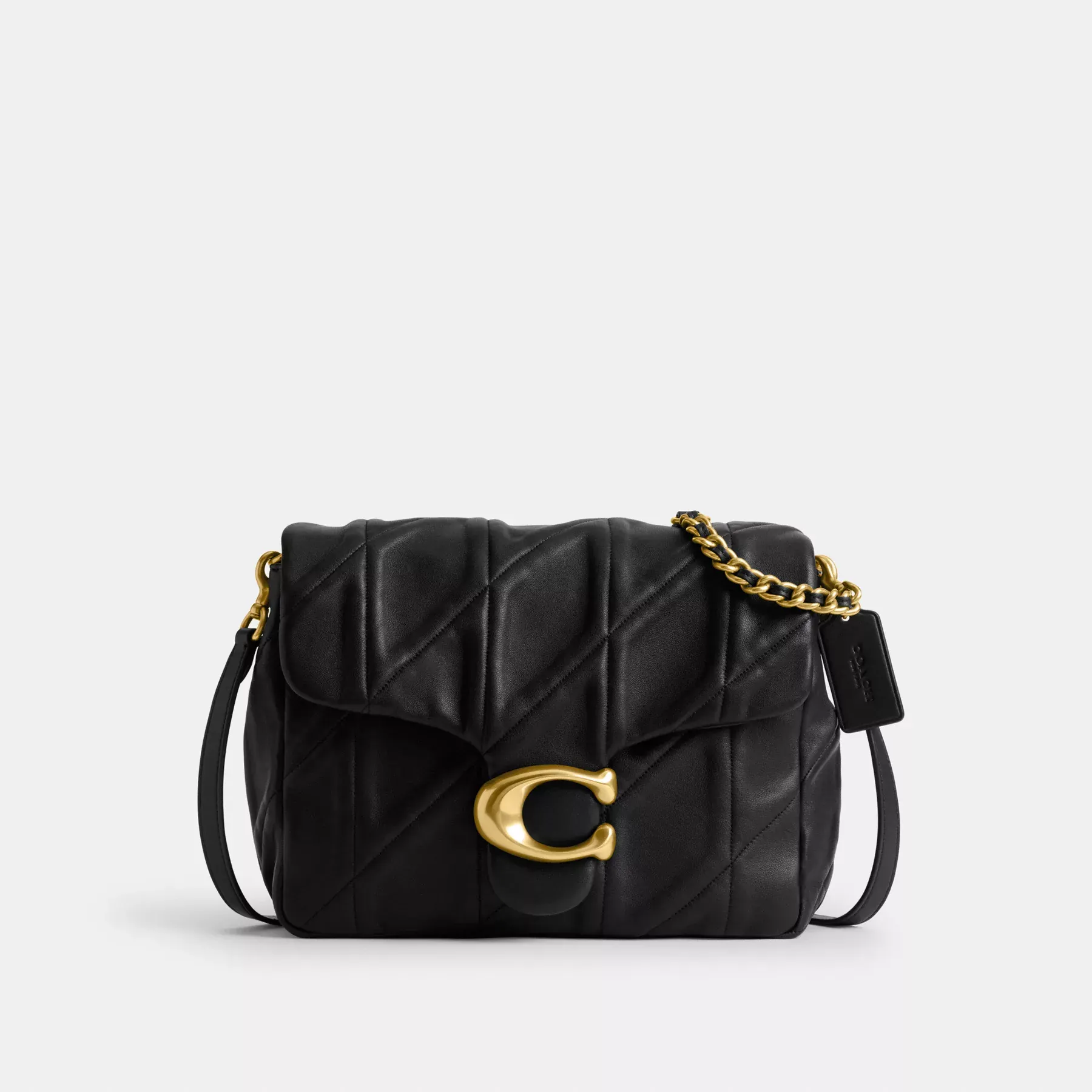 COACH Times Square Tabby Schultertasche 26 mit Steppung Schwarz