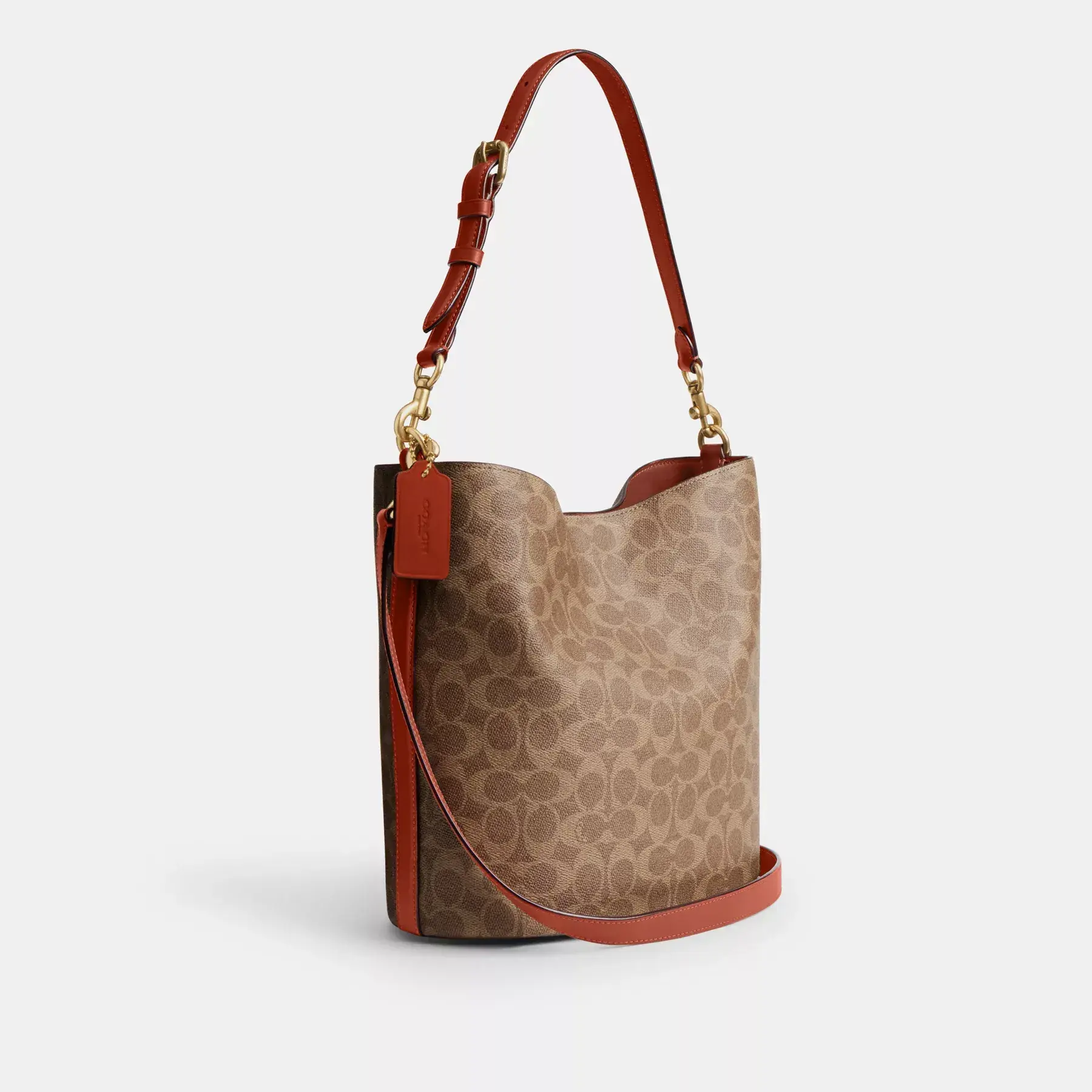 COACH Weiche Beuteltasche Willow aus charakteristischem Canvas Hellbraunes Karamell