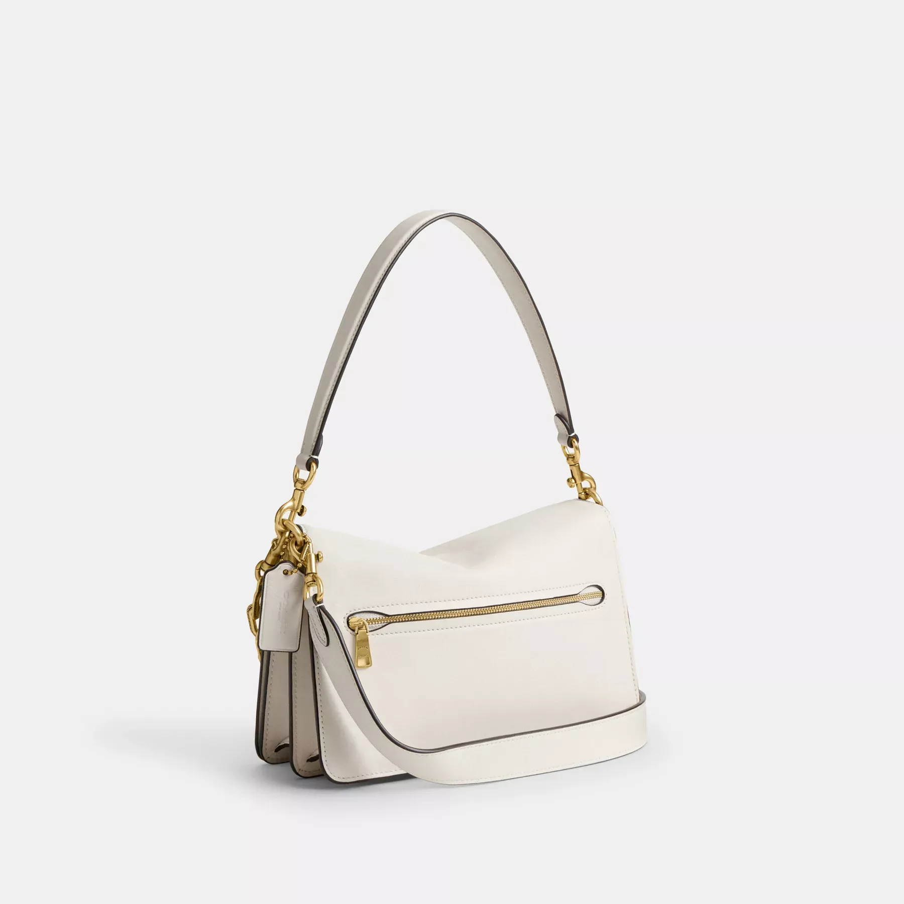 COACH Schultertasche mit Kette und Tabby-Muster Kreide