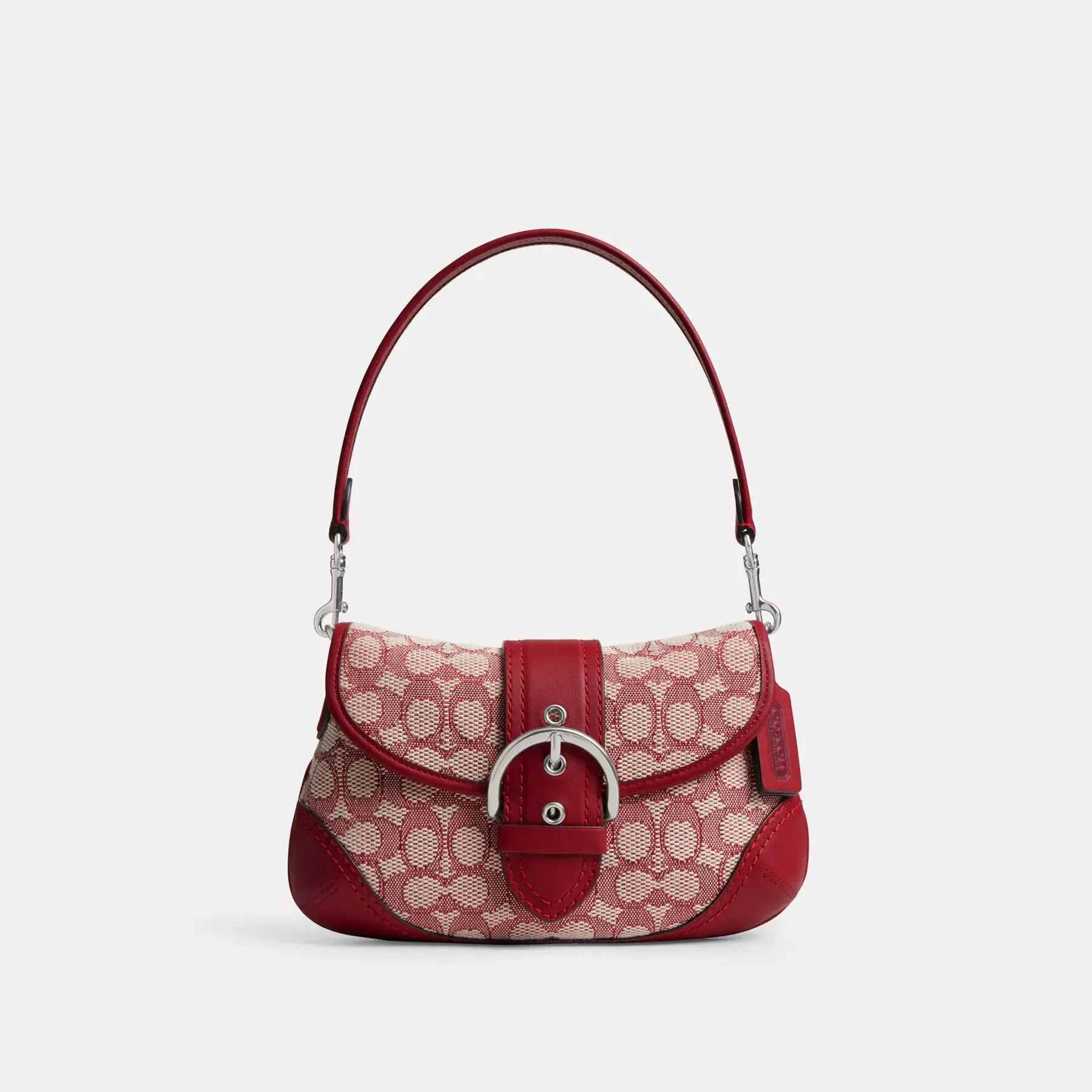 COACH Soho Flap Bag aus charakteristischem Textil-Jacquard Rubin Elfenbein
