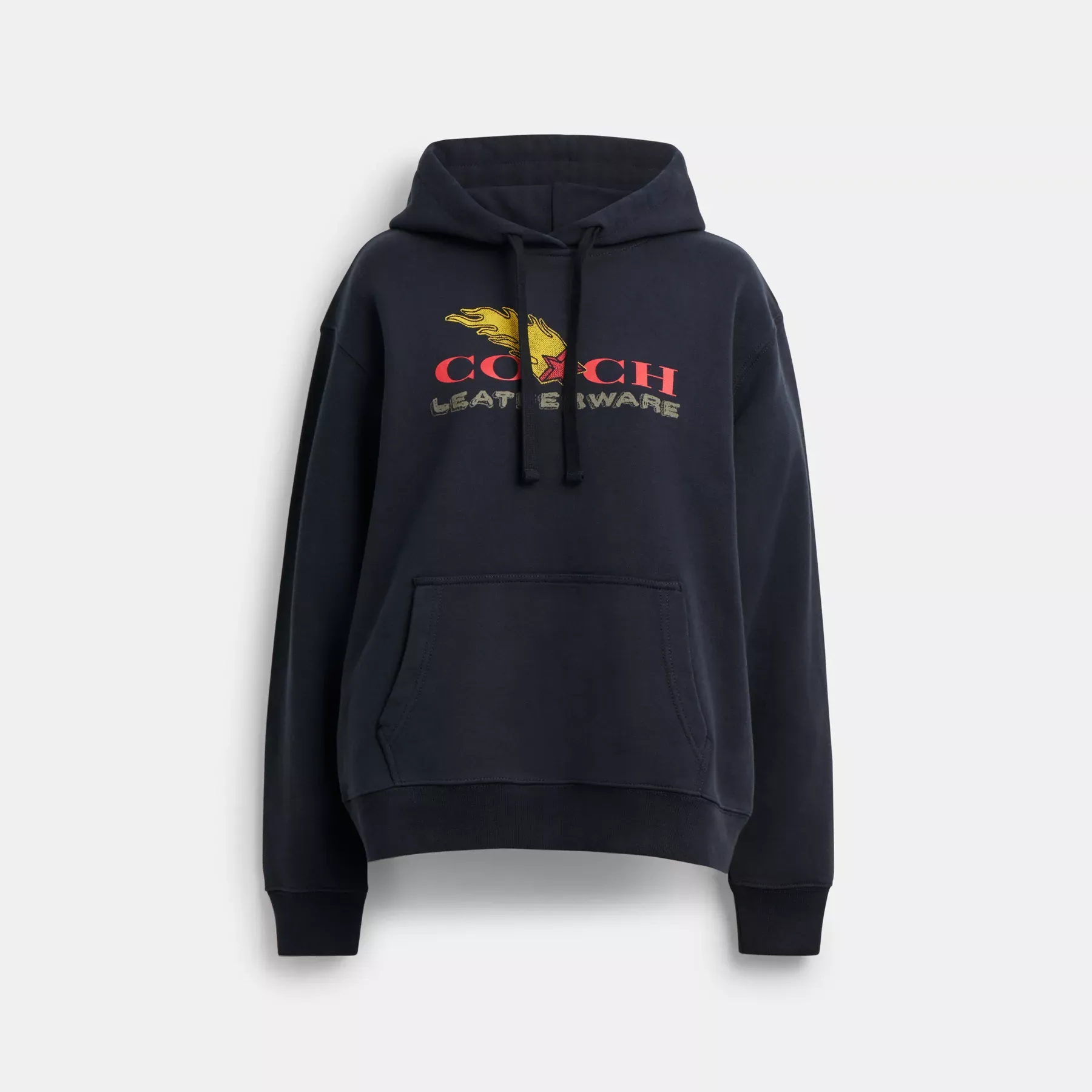 COACH Hoodie mit Collage-Grafik aus Bio-Baumwolle Marine
