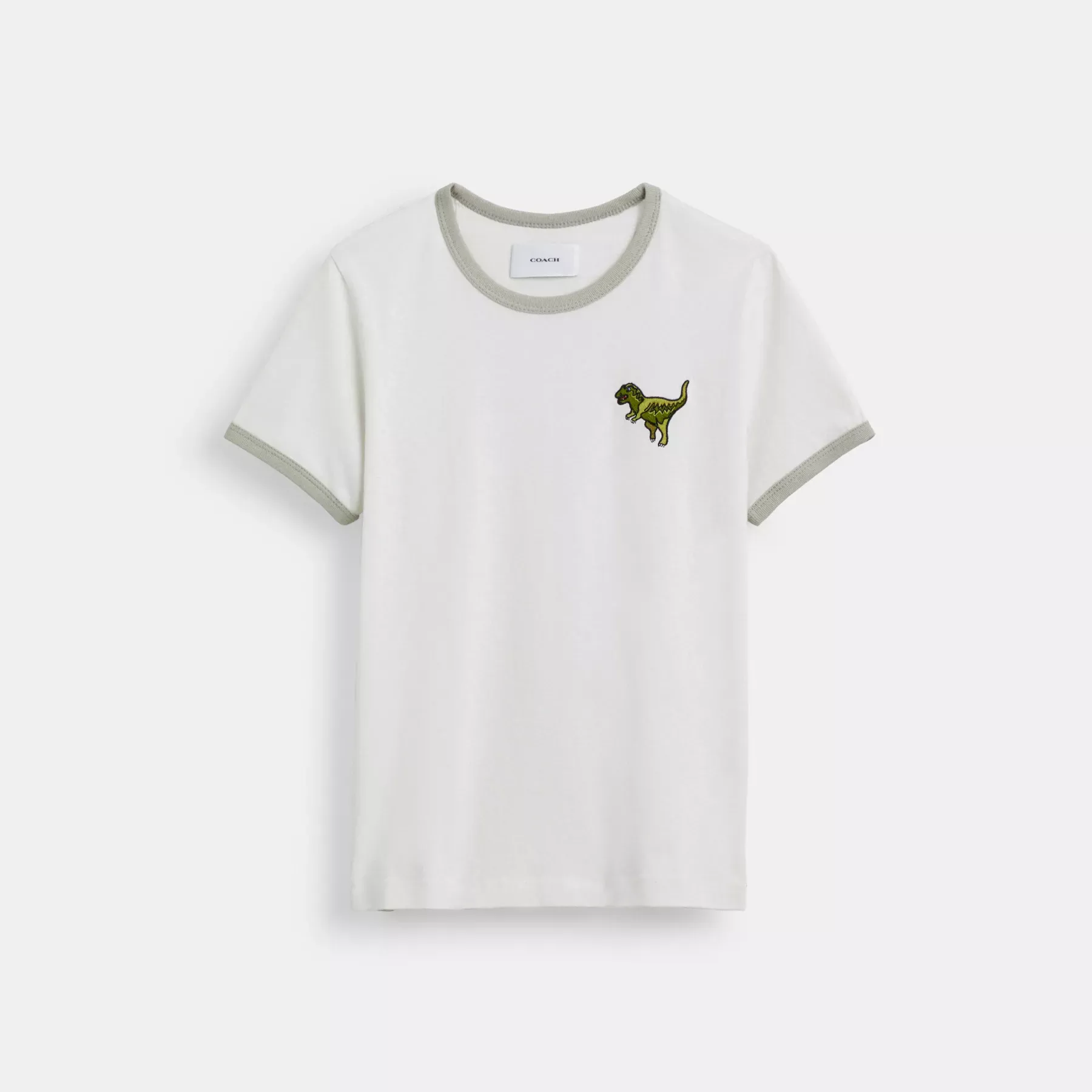 COACH Rexy Ringer T-Shirt Hellgrau