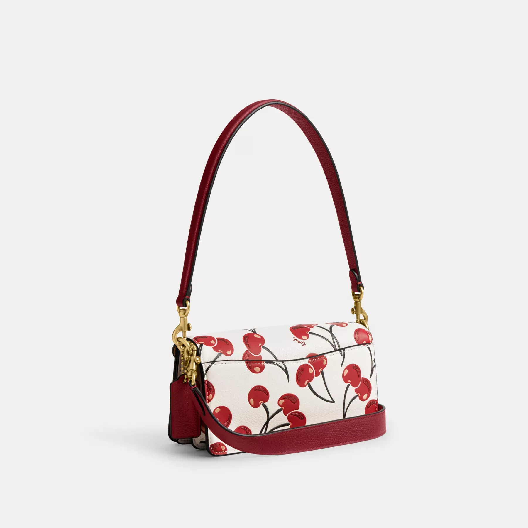 COACH Tabby Umhängetasche 20 mit Kirschen-Print Kreide Multi