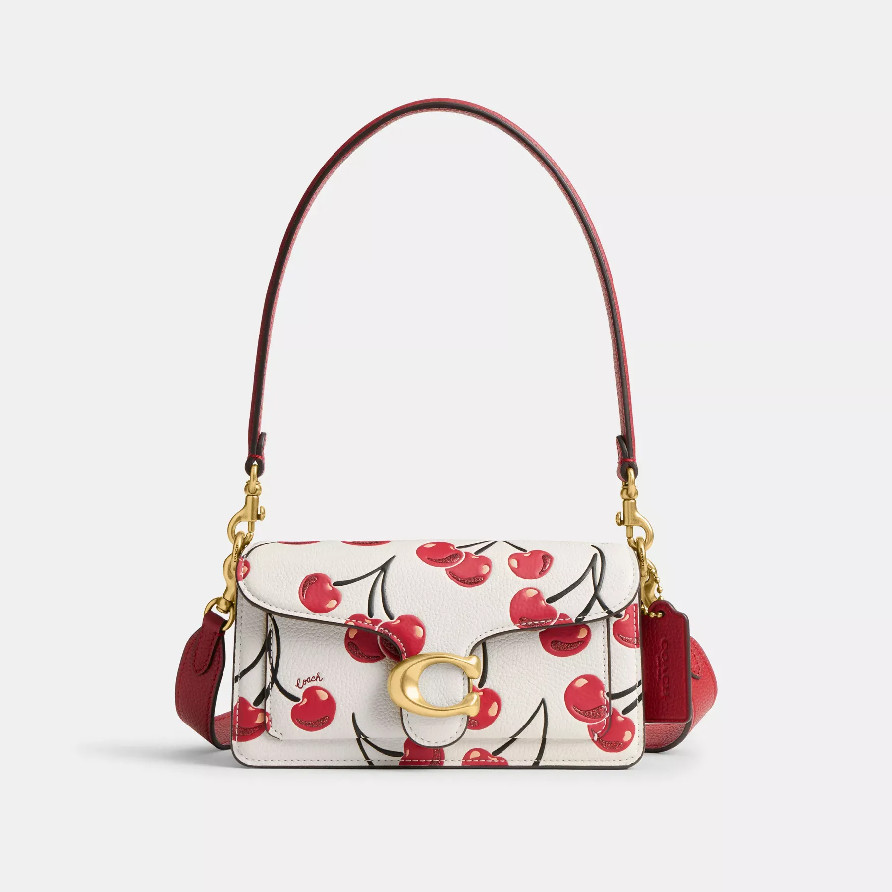 COACH Tabby Umhängetasche 20 mit Kirschen-Print Kreide Multi