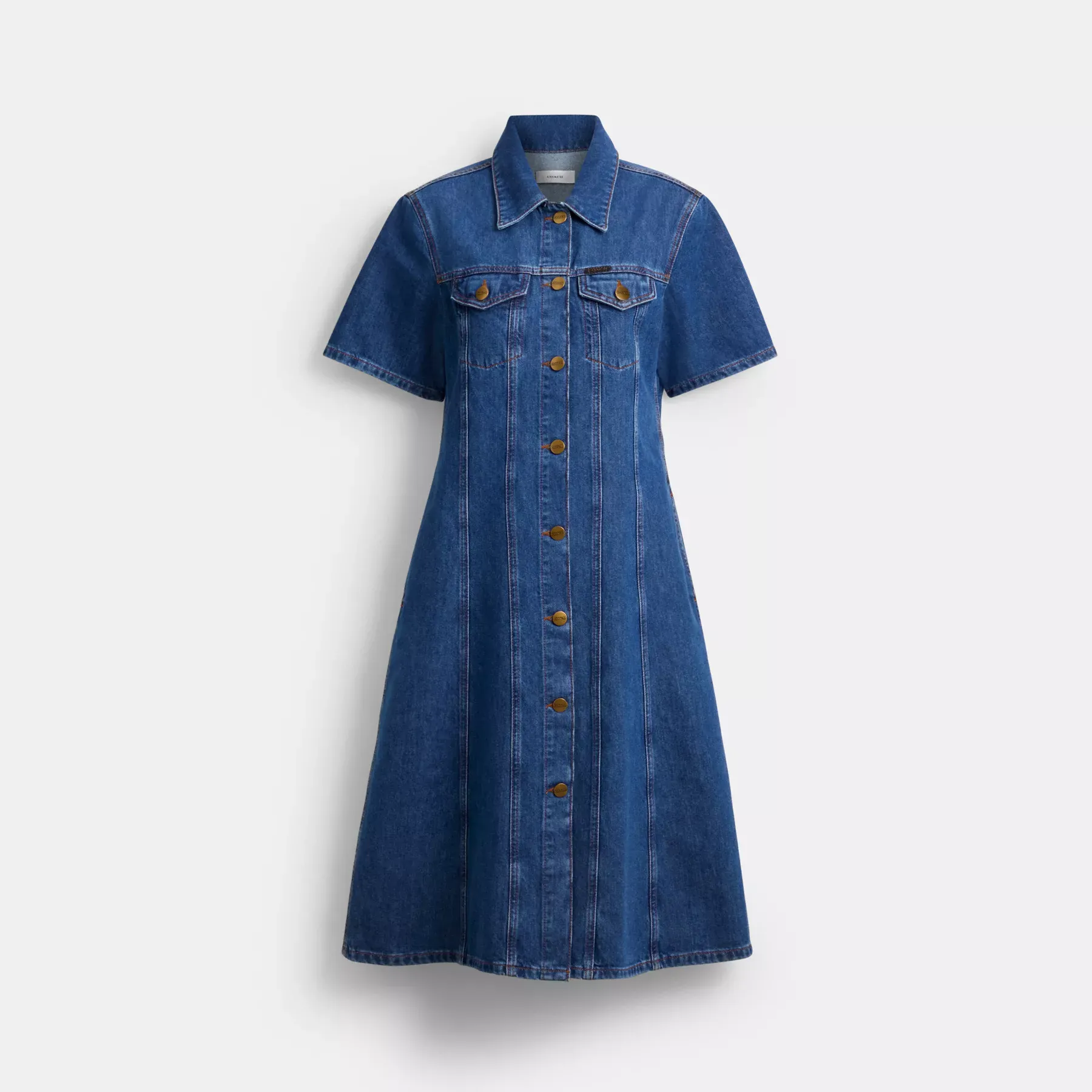 COACH Jeans-Midikleid Mittelblau