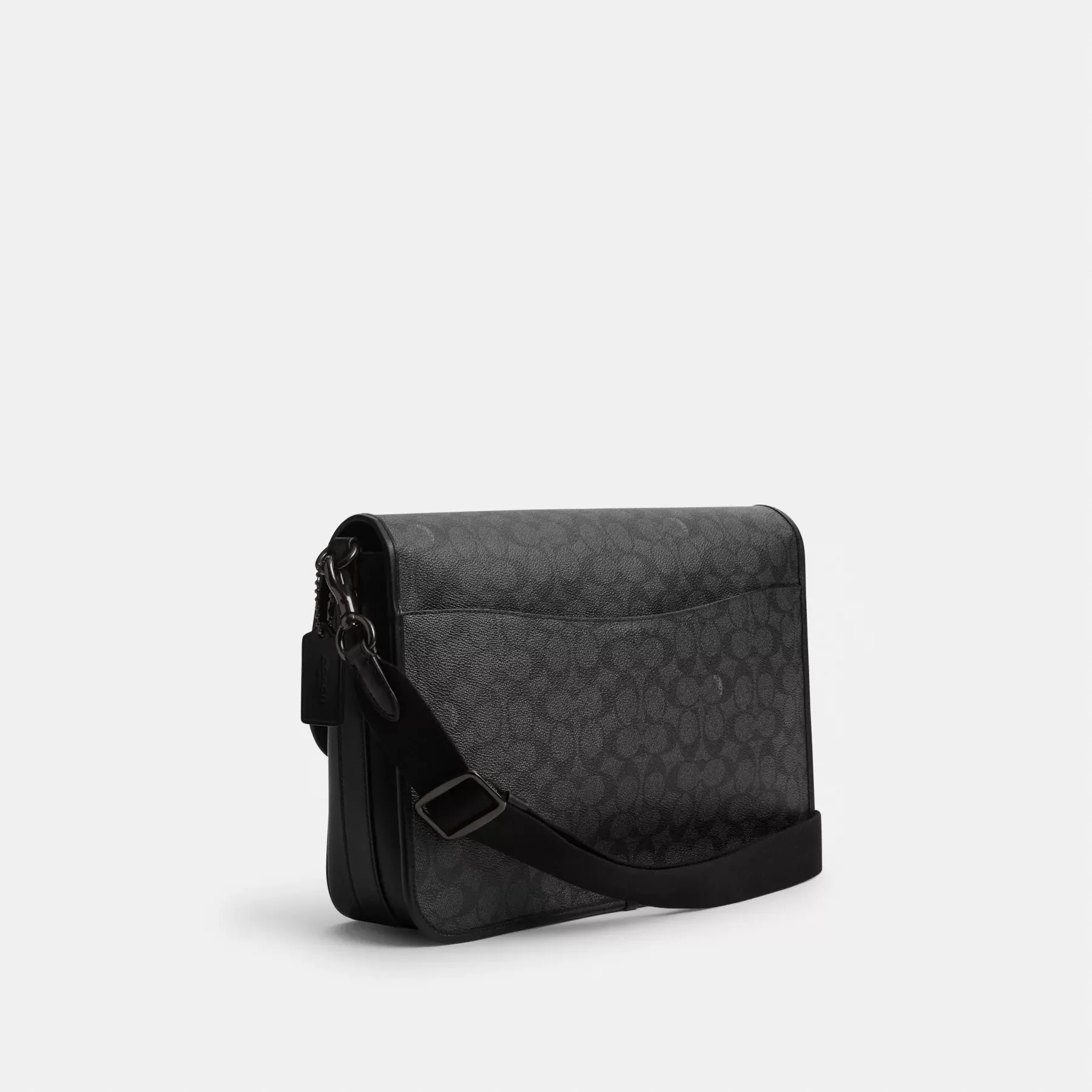 COACH Hitch Messenger Bag aus charakteristischem Canvas Holzkohle