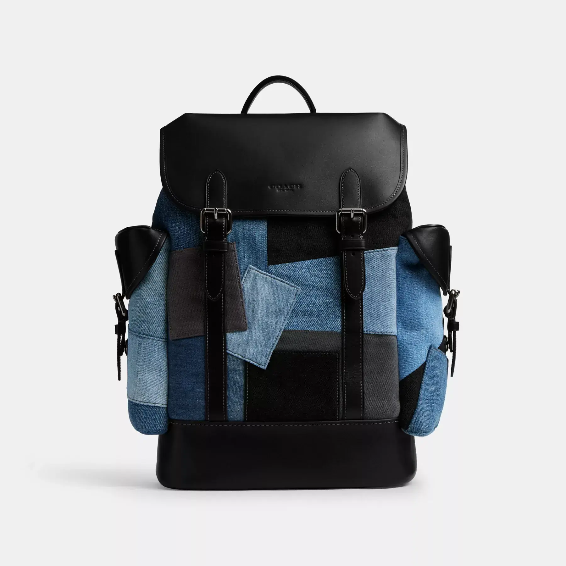 COACH Hitch Rucksack mit Patchwork Denim Multi