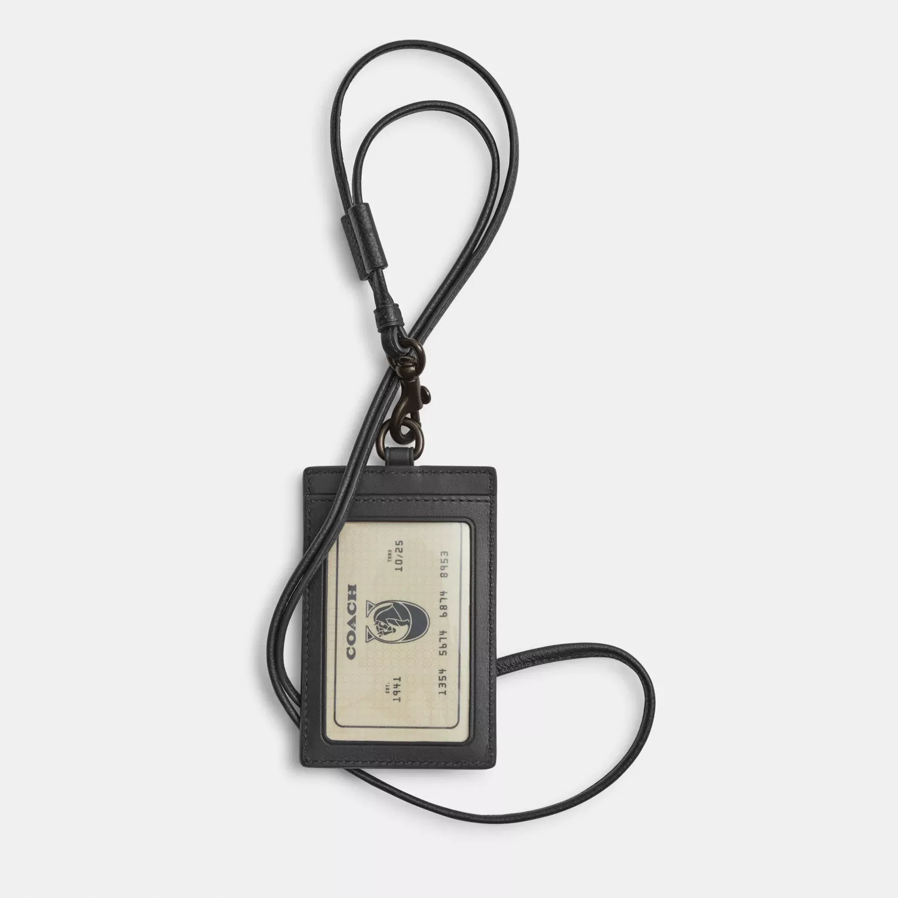 COACH ID-Lanyard aus charakteristischem Denim Holzkohle