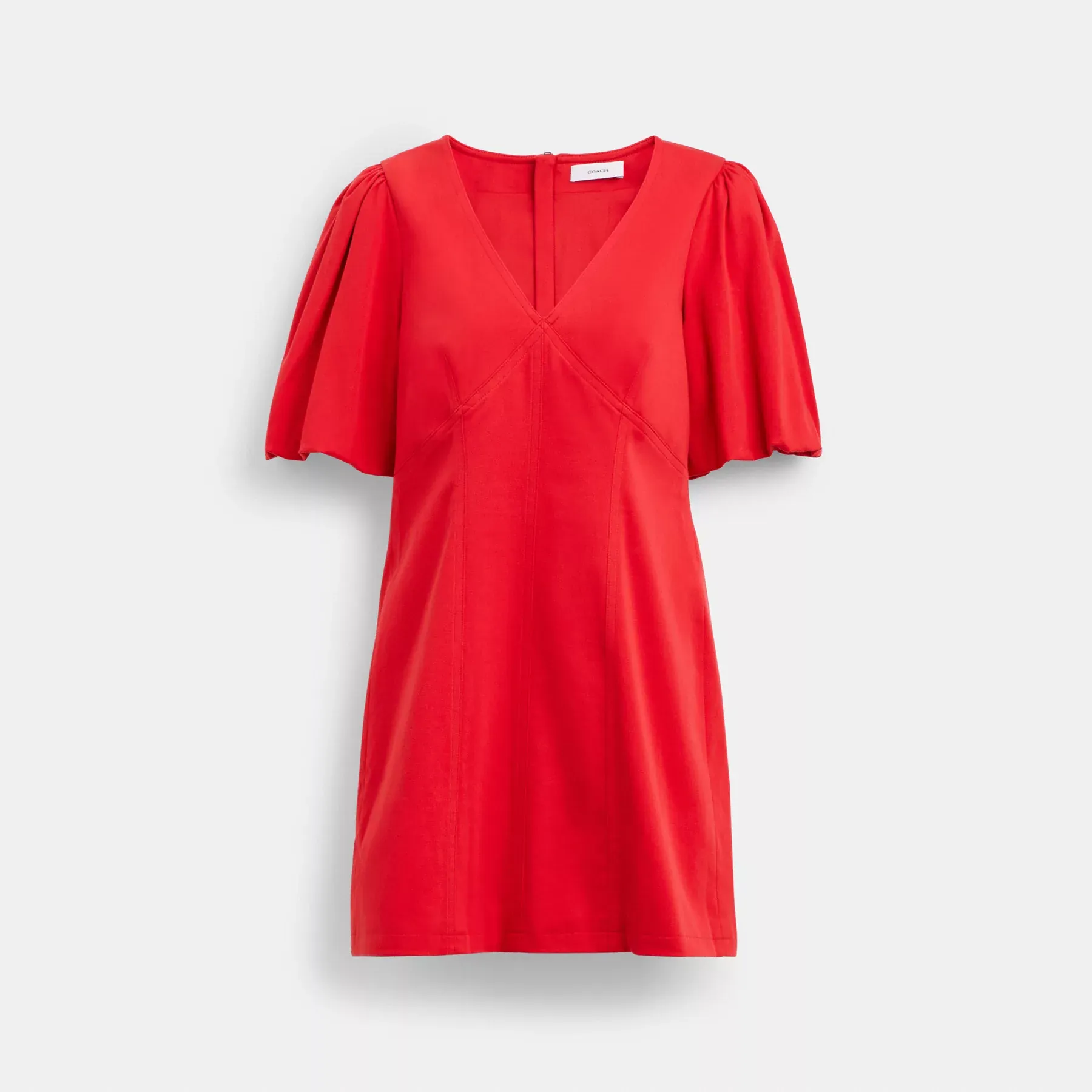 COACH Kleid mit Puffärmeln Rot