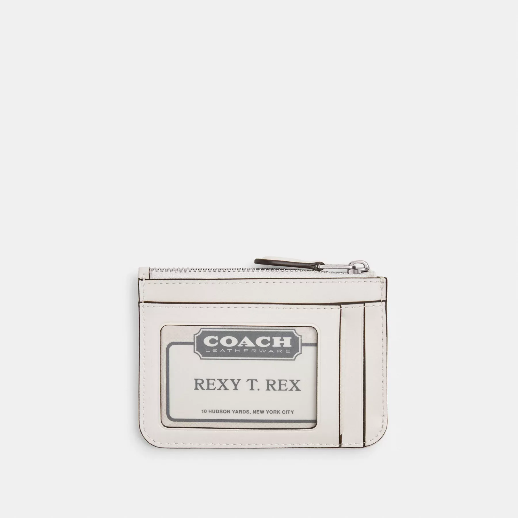 COACH Kleines schmales Ausweisetui aus charakteristischem Canvas Weiße Kreide
