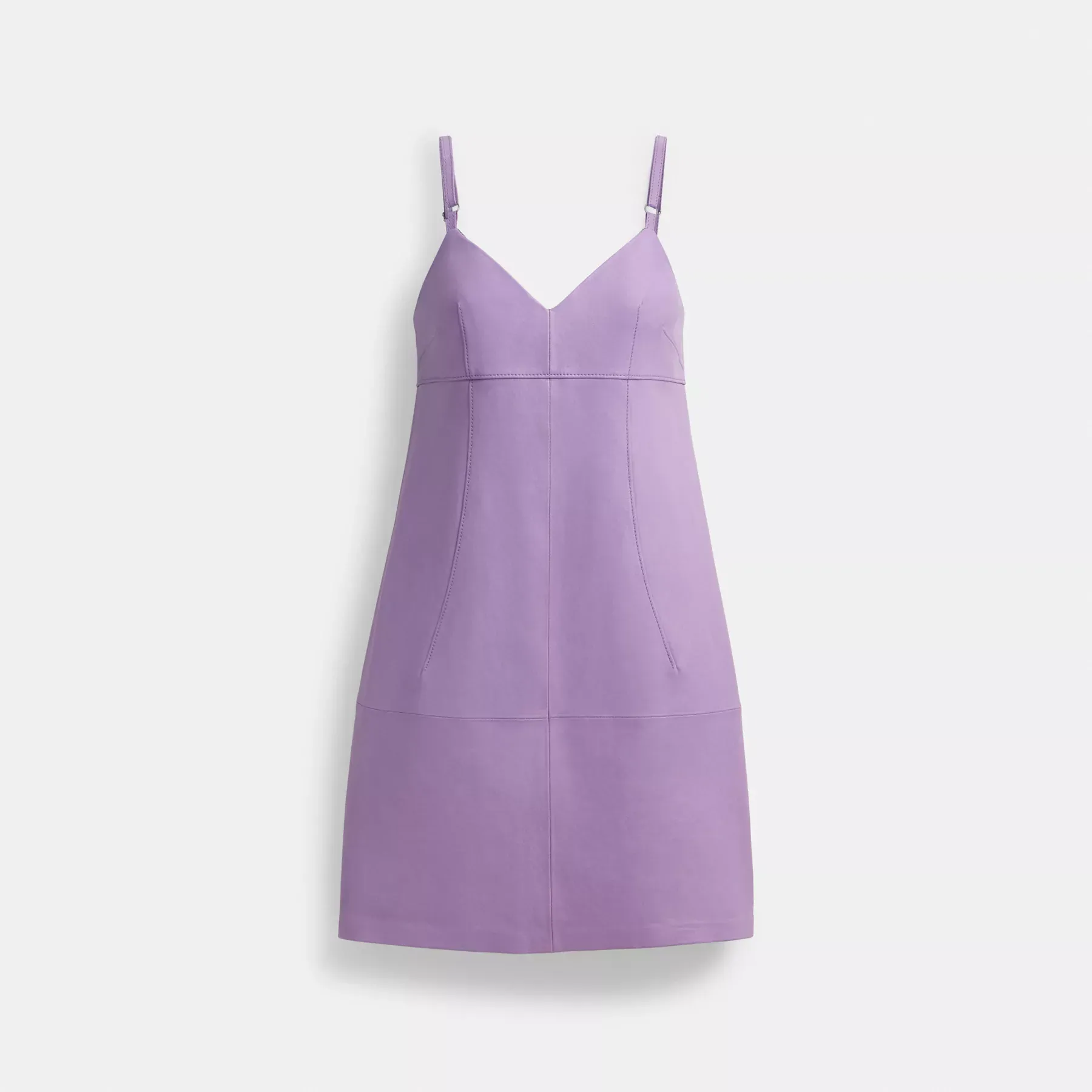 COACH Kurzes Lederkleid Lila
