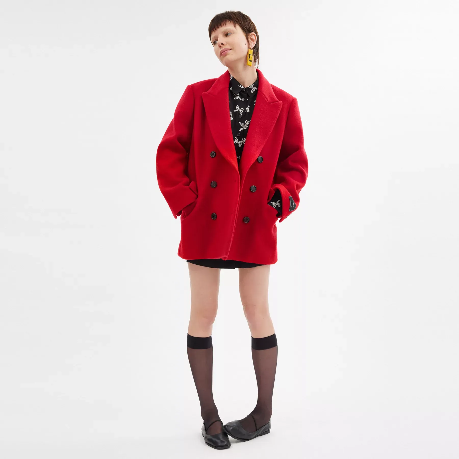 COACH Kurzmantel aus recycelter Wolle Rot