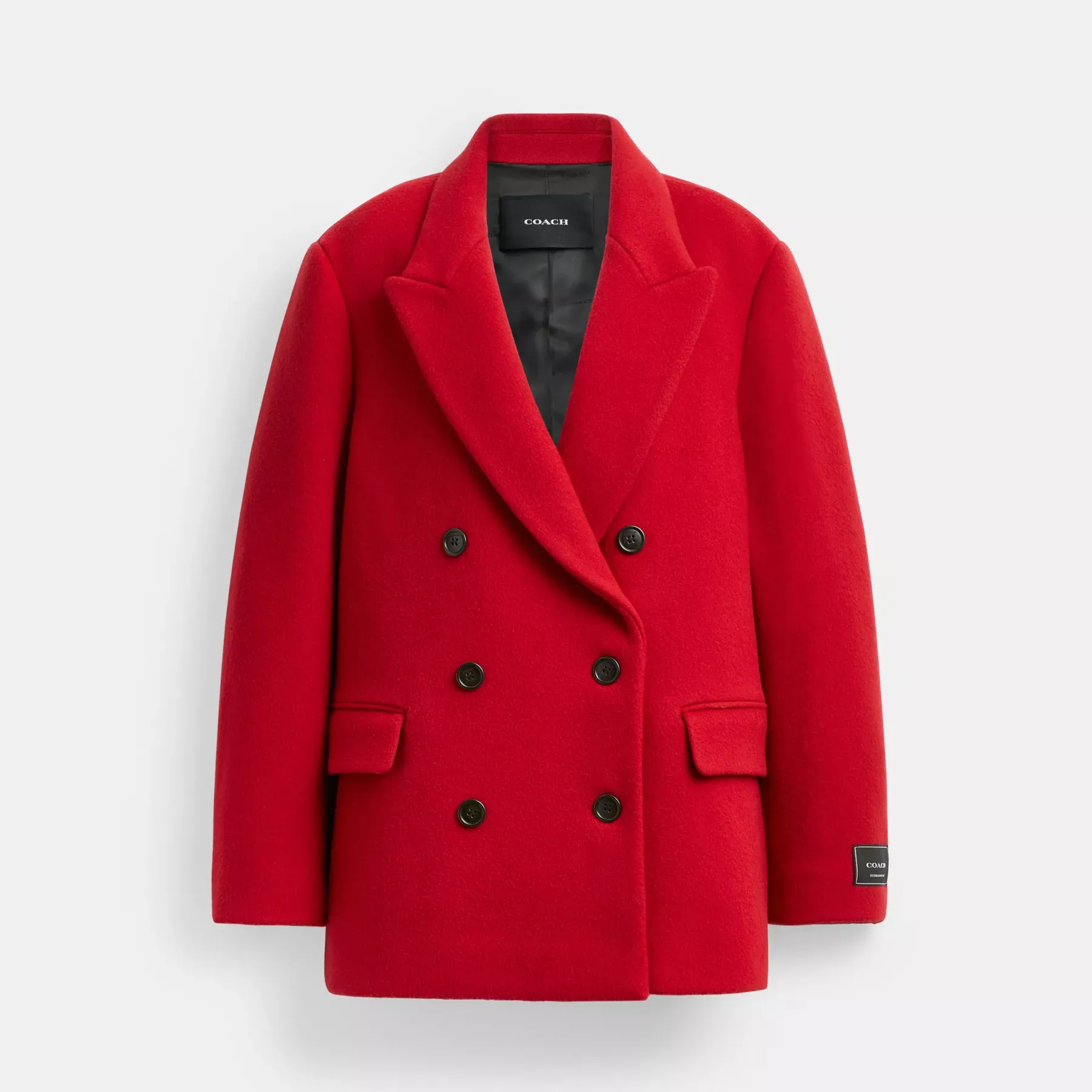 COACH Kurzmantel aus recycelter Wolle Rot