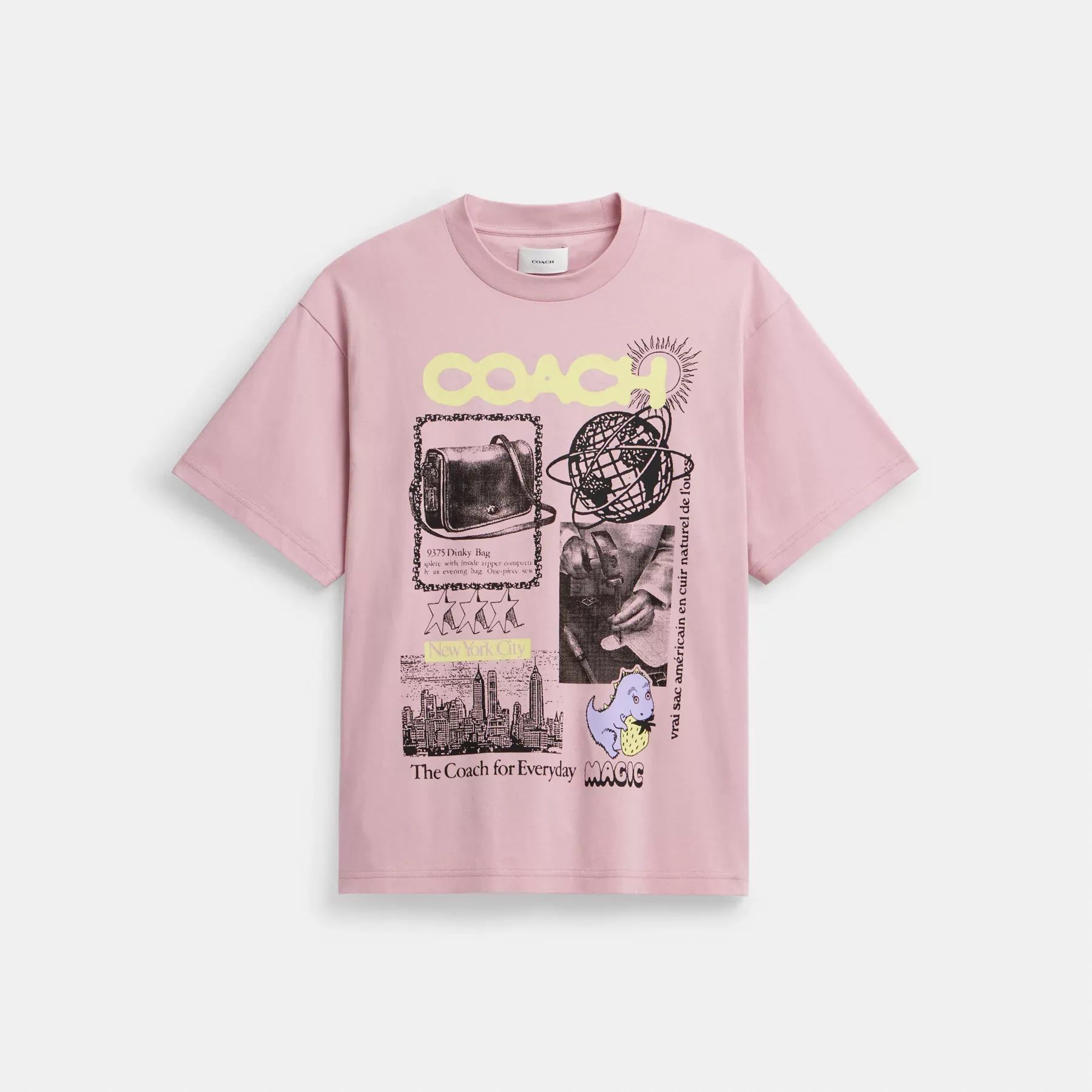 COACH Lässiges Grafik-T-Shirt aus Bio-Baumwolle Rosa