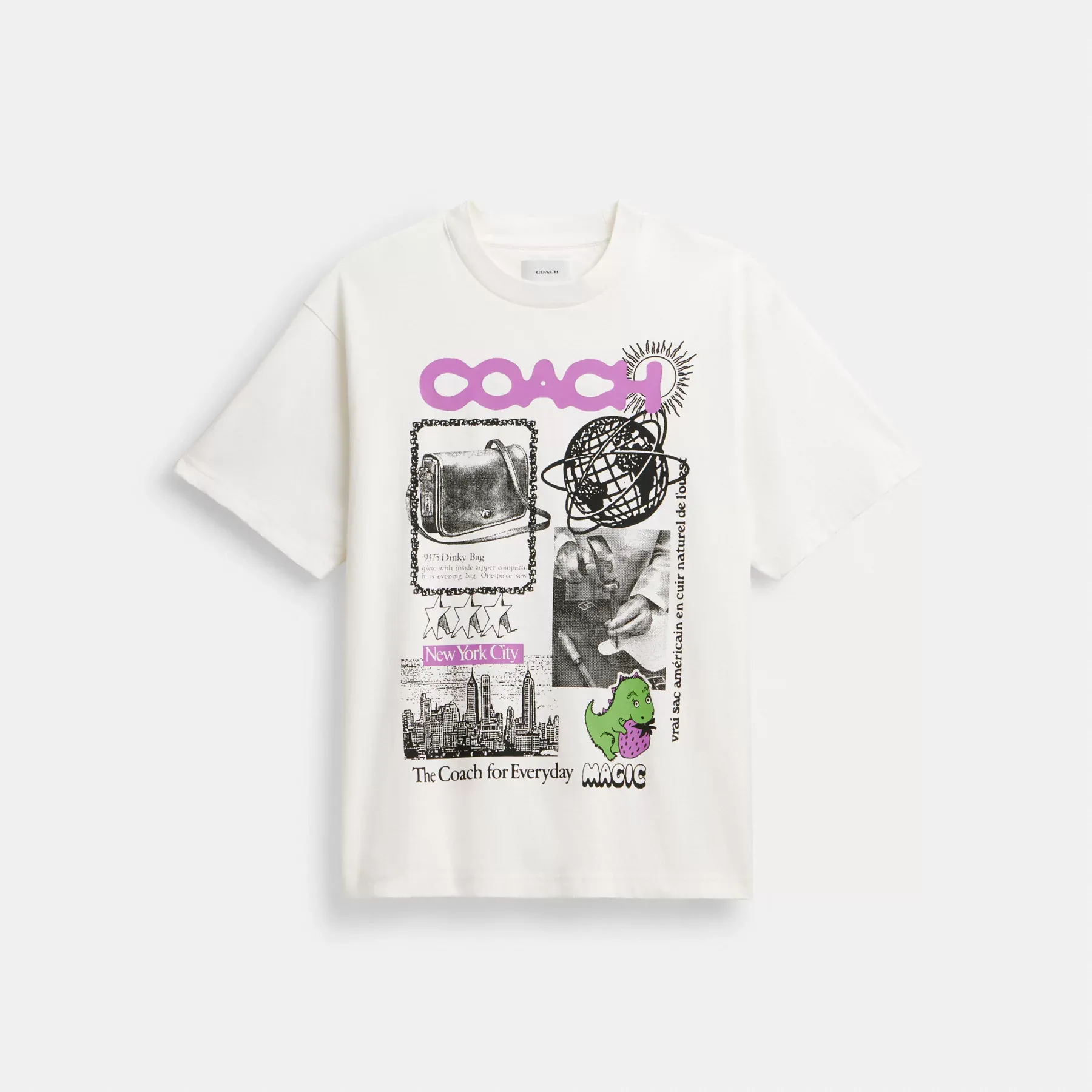 COACH Lässiges Grafik-T-Shirt aus Bio-Baumwolle Weiß