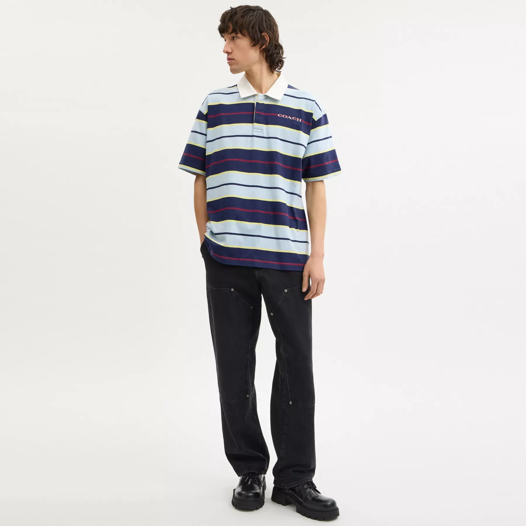 COACH Lässiges Poloshirt mit Streifen Blauer Streifen
