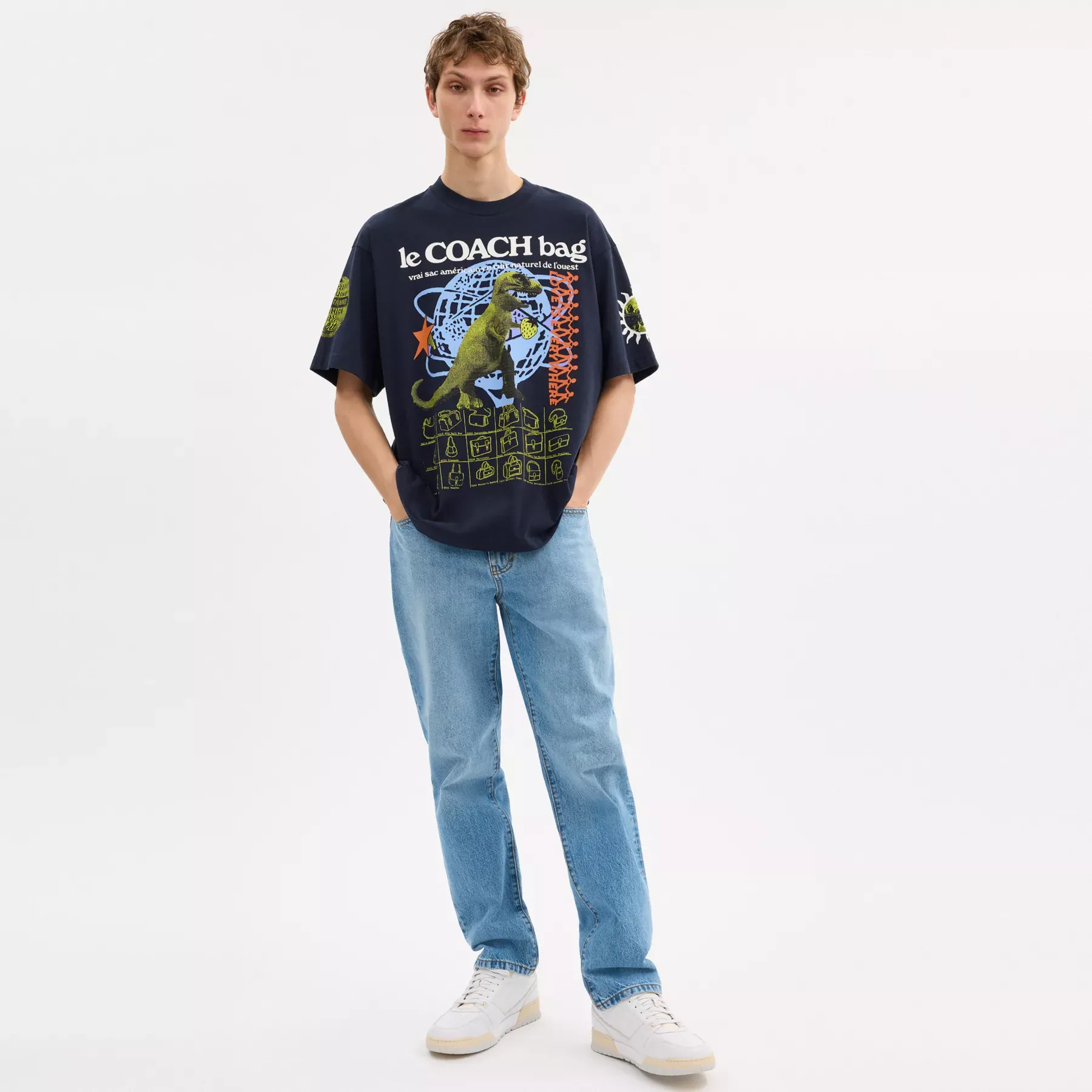COACH Lässiges T-Shirt mit Grafik Marineblau