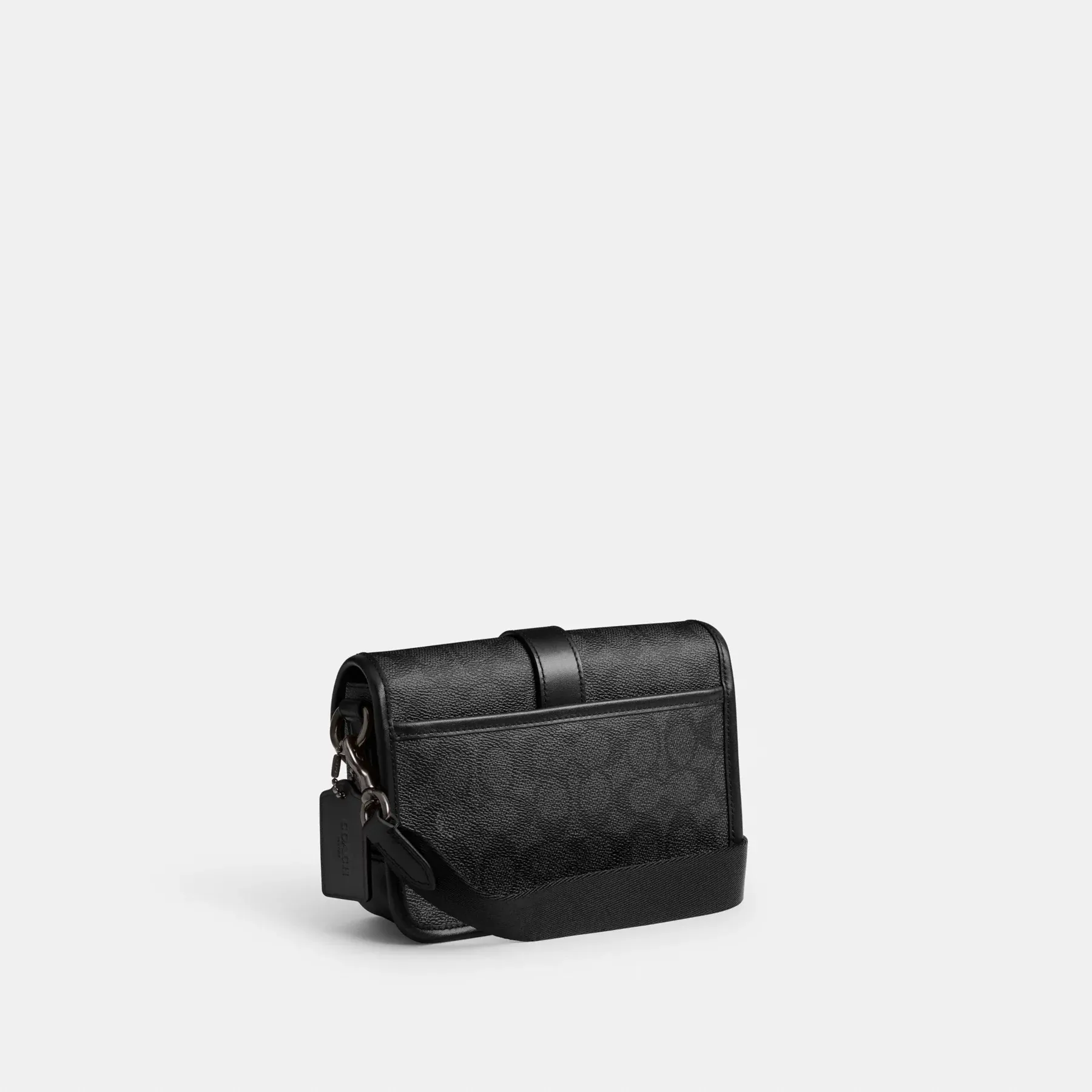 COACH League Crossbody Bag 19 aus charakteristischem Canvas Charcoal Signature