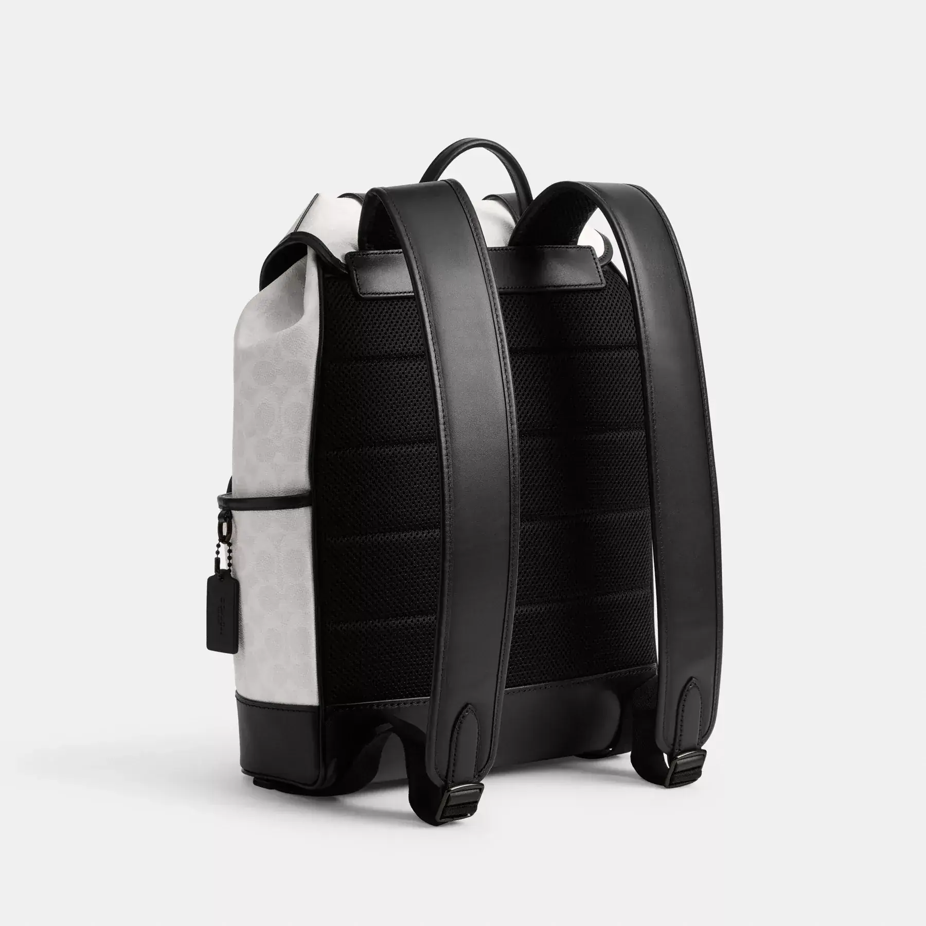 COACH League – Rucksack mit Klappe aus charakteristischem Canvas Weiß/Schwarze Signatur