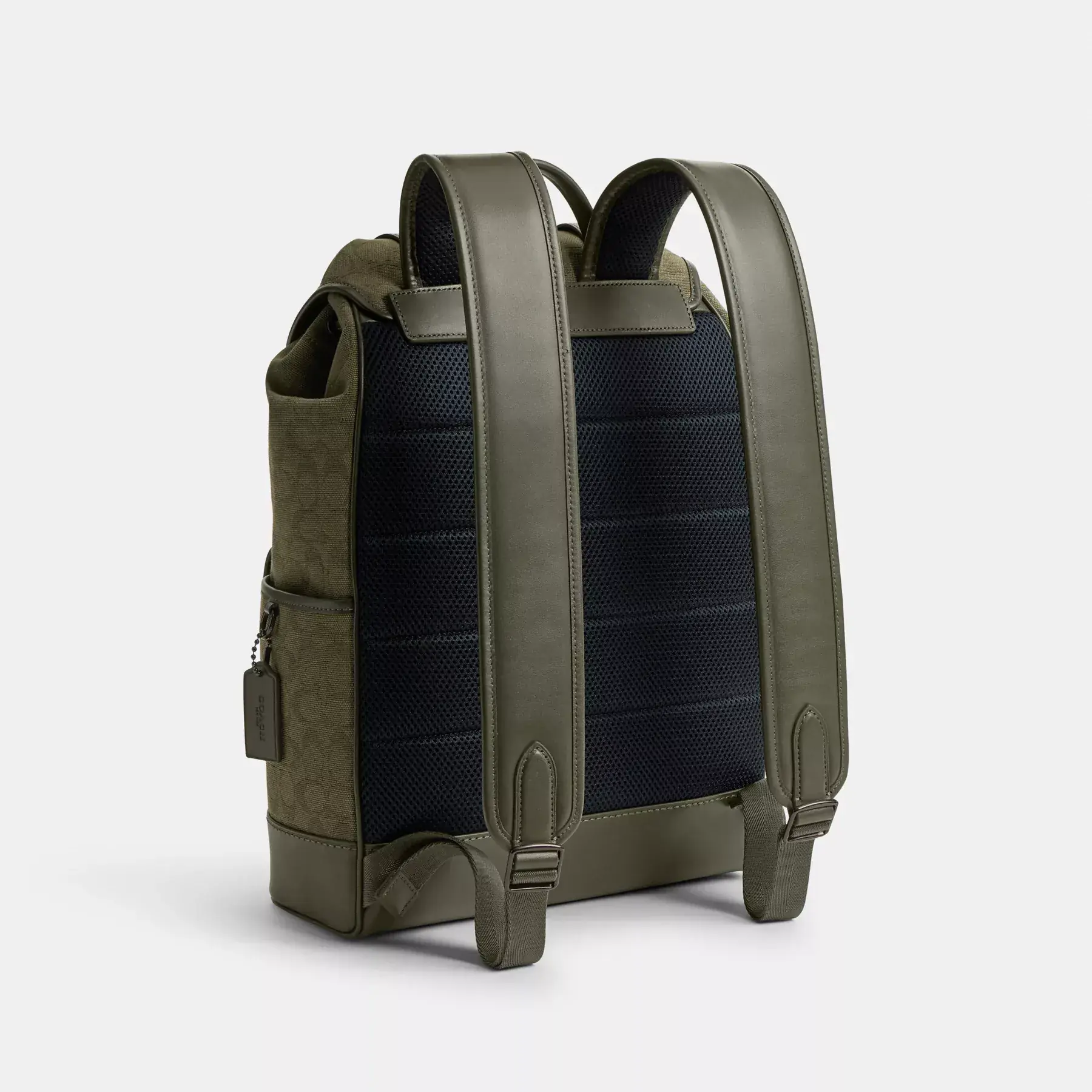 COACH League – Rucksack mit Klappe aus charakteristischem Canvas-Jacquard Armeegrün