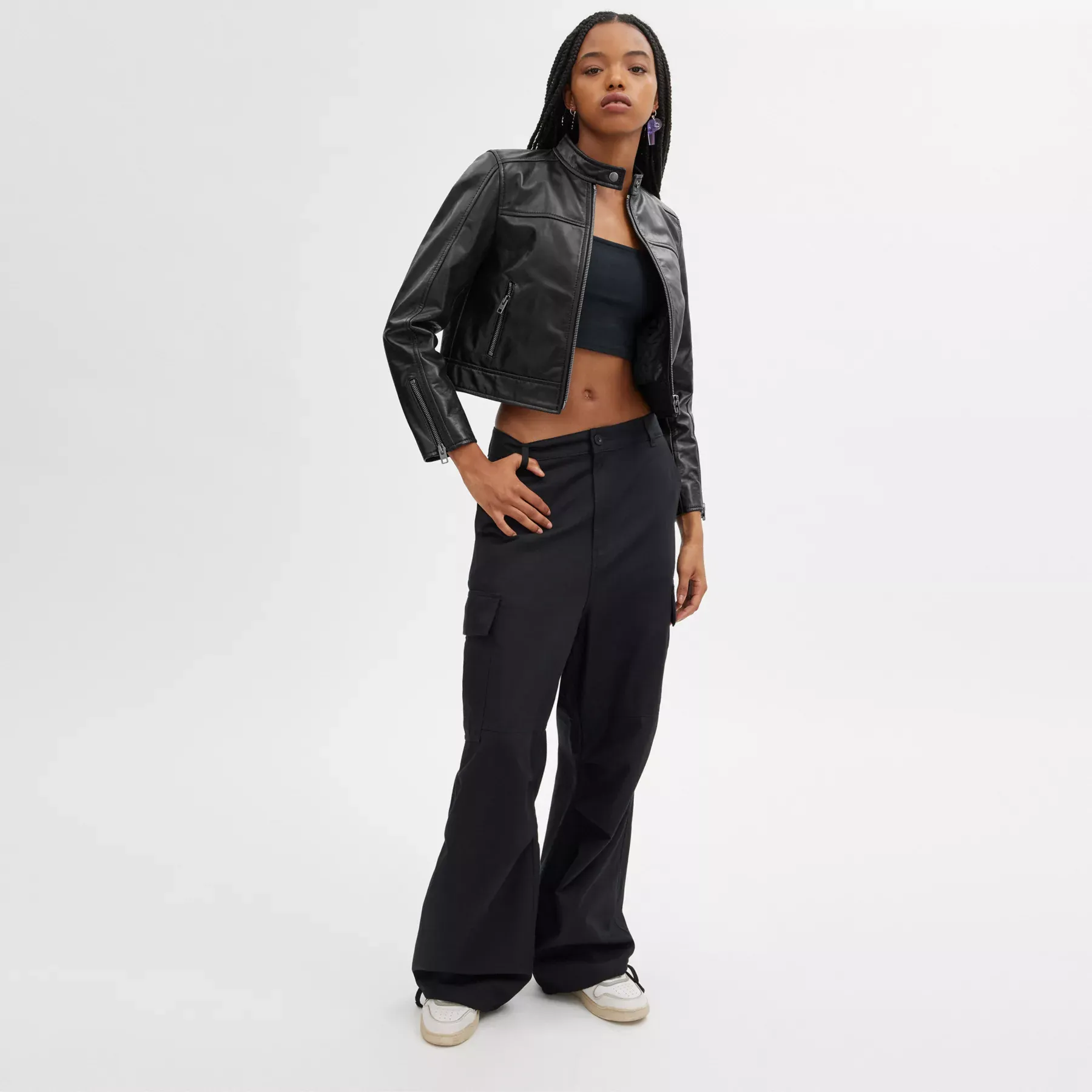 COACH Leder-Rennjacke Schwarz