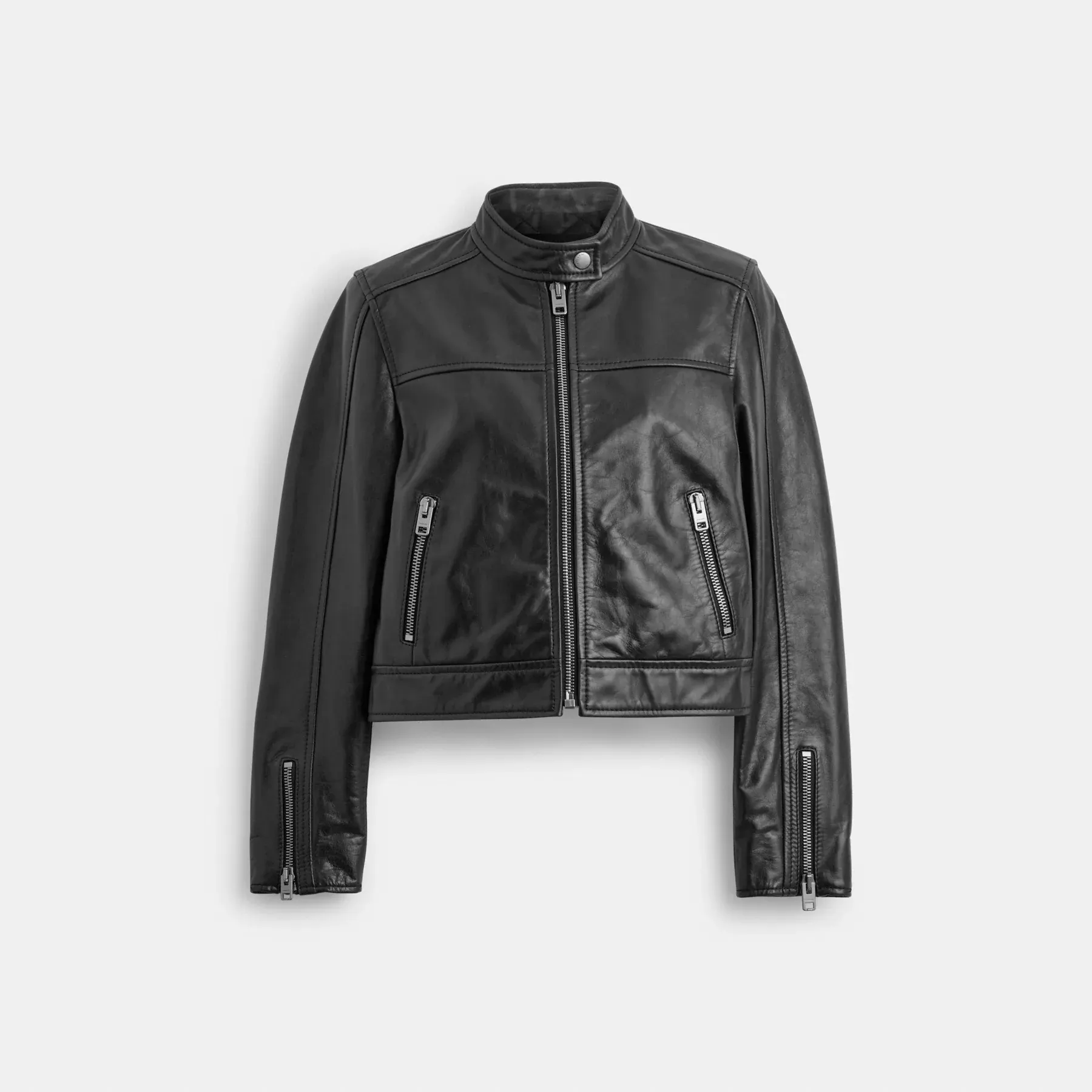 COACH Leder-Rennjacke Schwarz