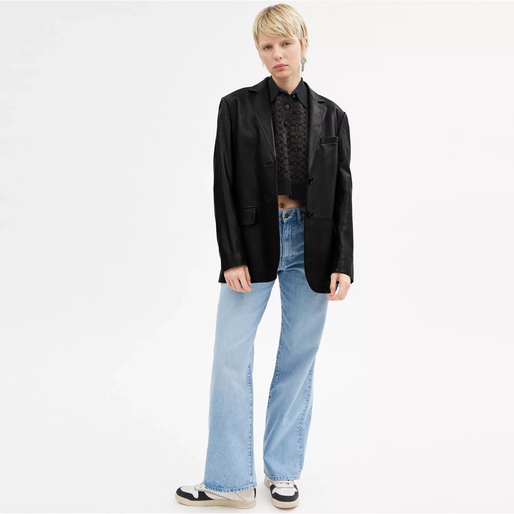 COACH Lederblazer Schwarz