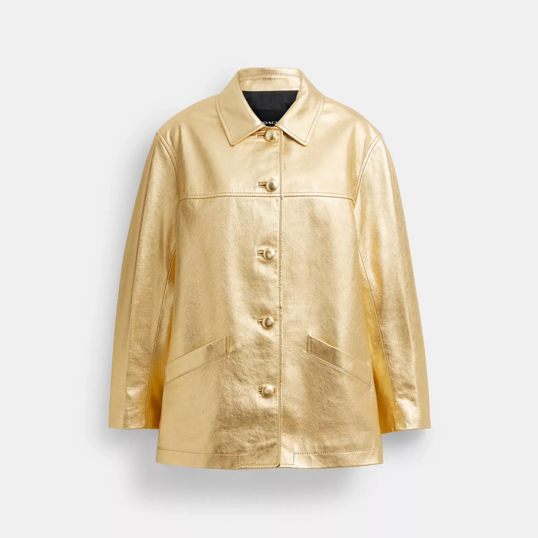 COACH Lederjacke Gold