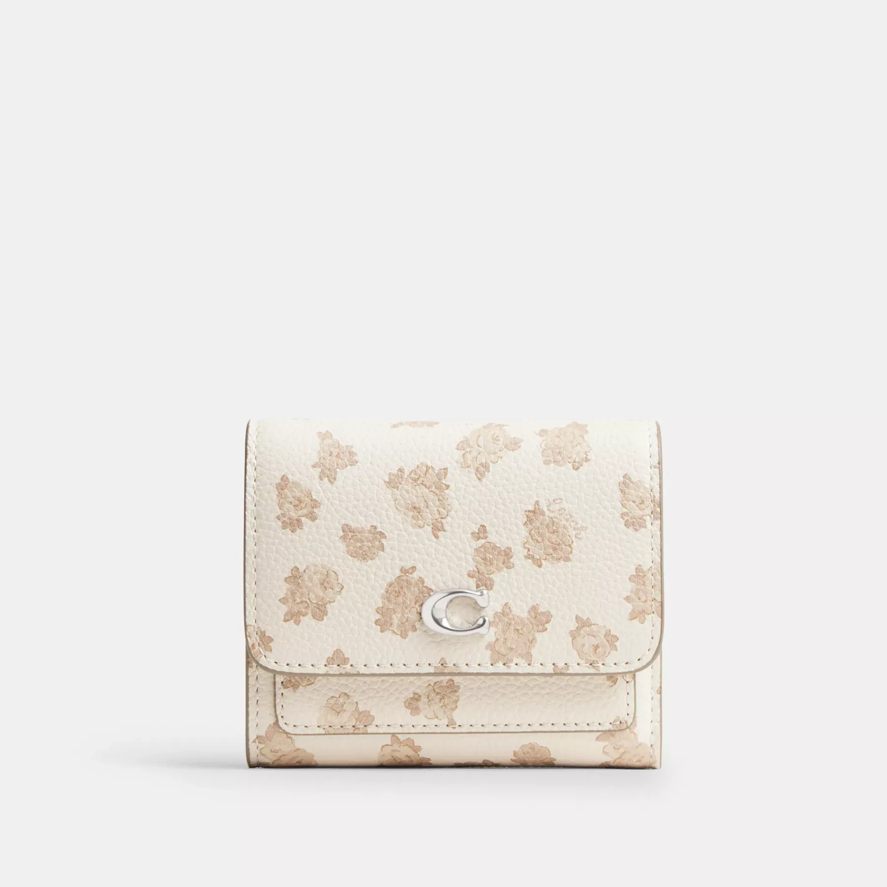 COACH Mila – Kleines Portemonnaie mit Klappe und Blumenmuster Kreide Multi