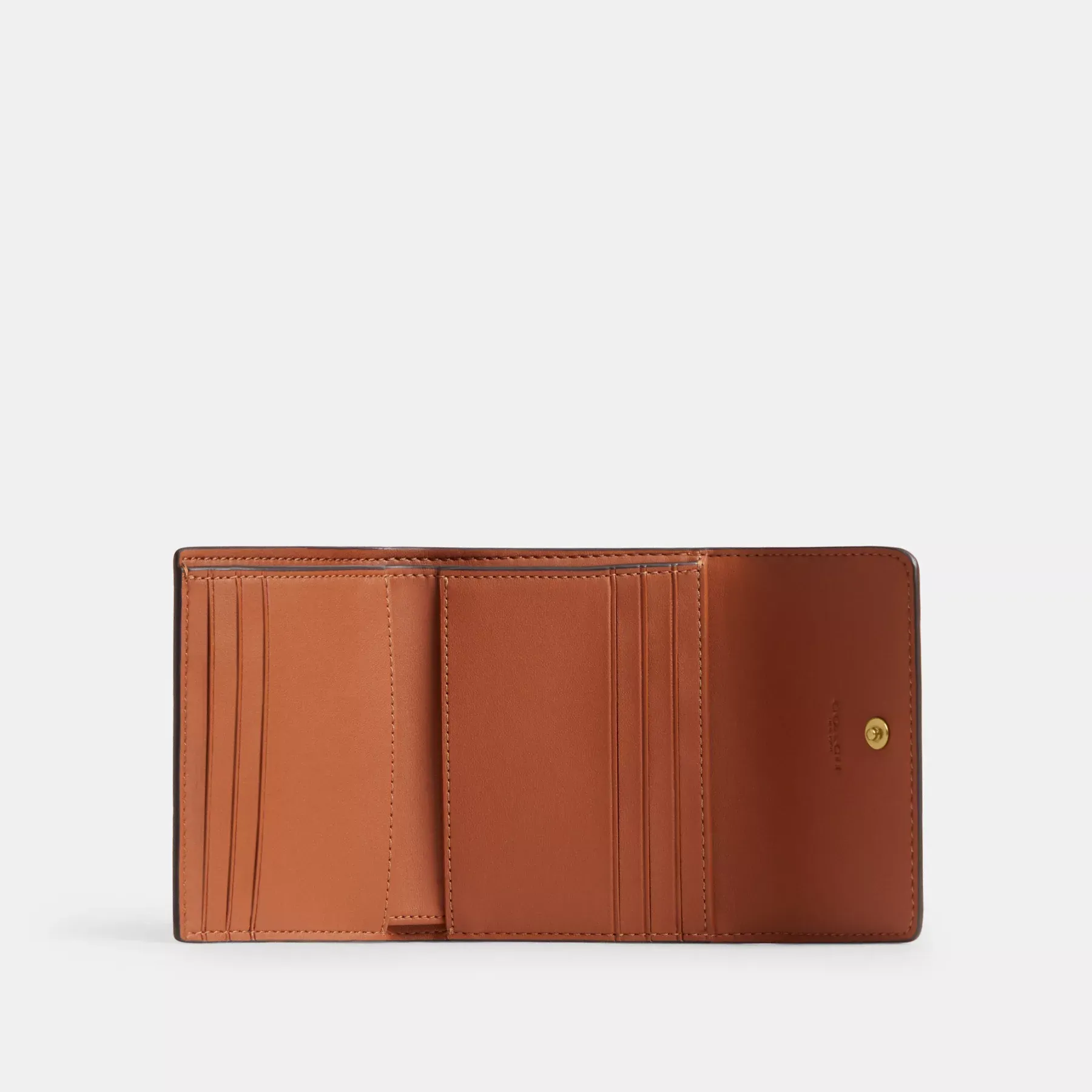 COACH Mila – Kleines Portemonnaie mit Klappe und Pferdekutschen-Print Schwarz Braun