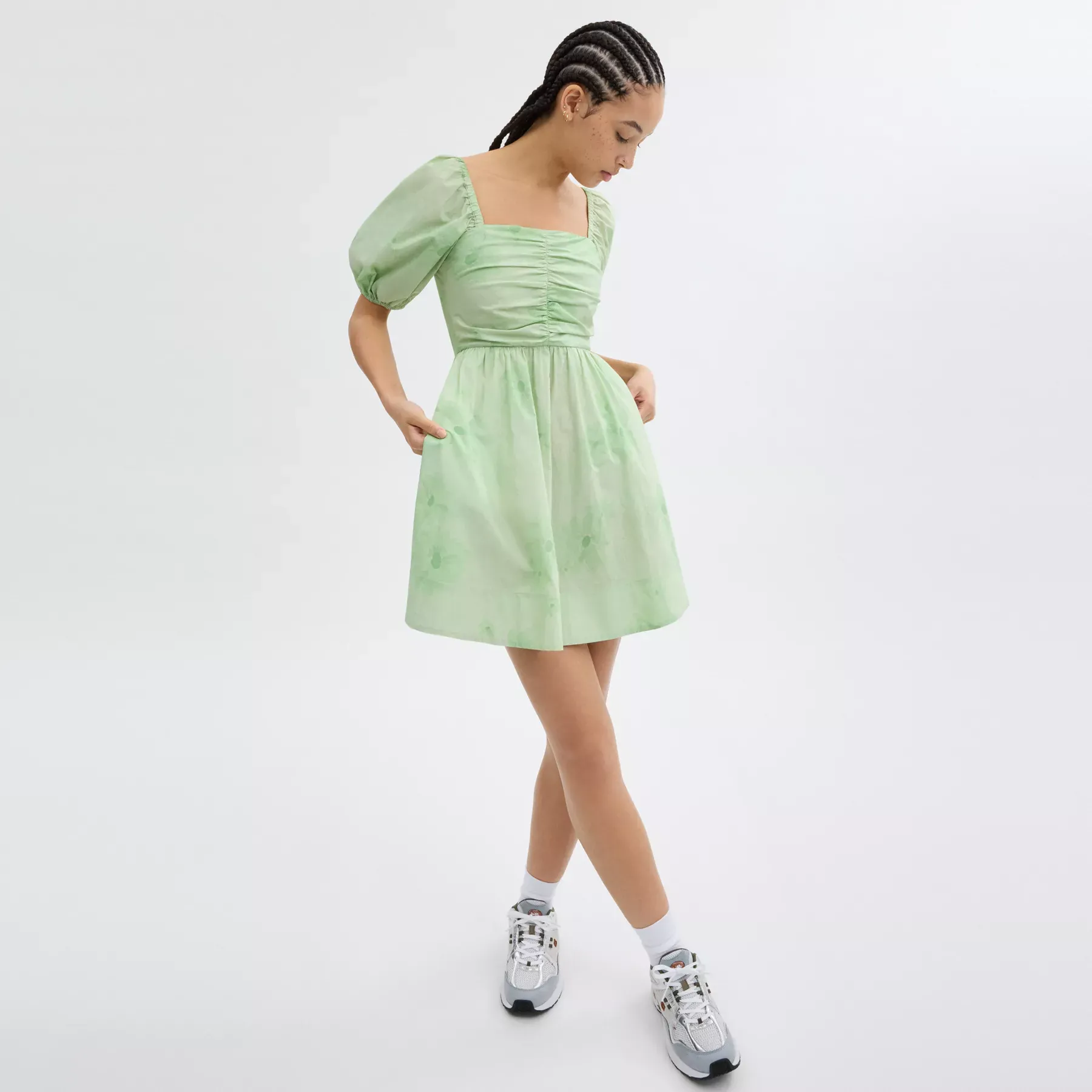 COACH Minikleid mit Puffärmeln Grün