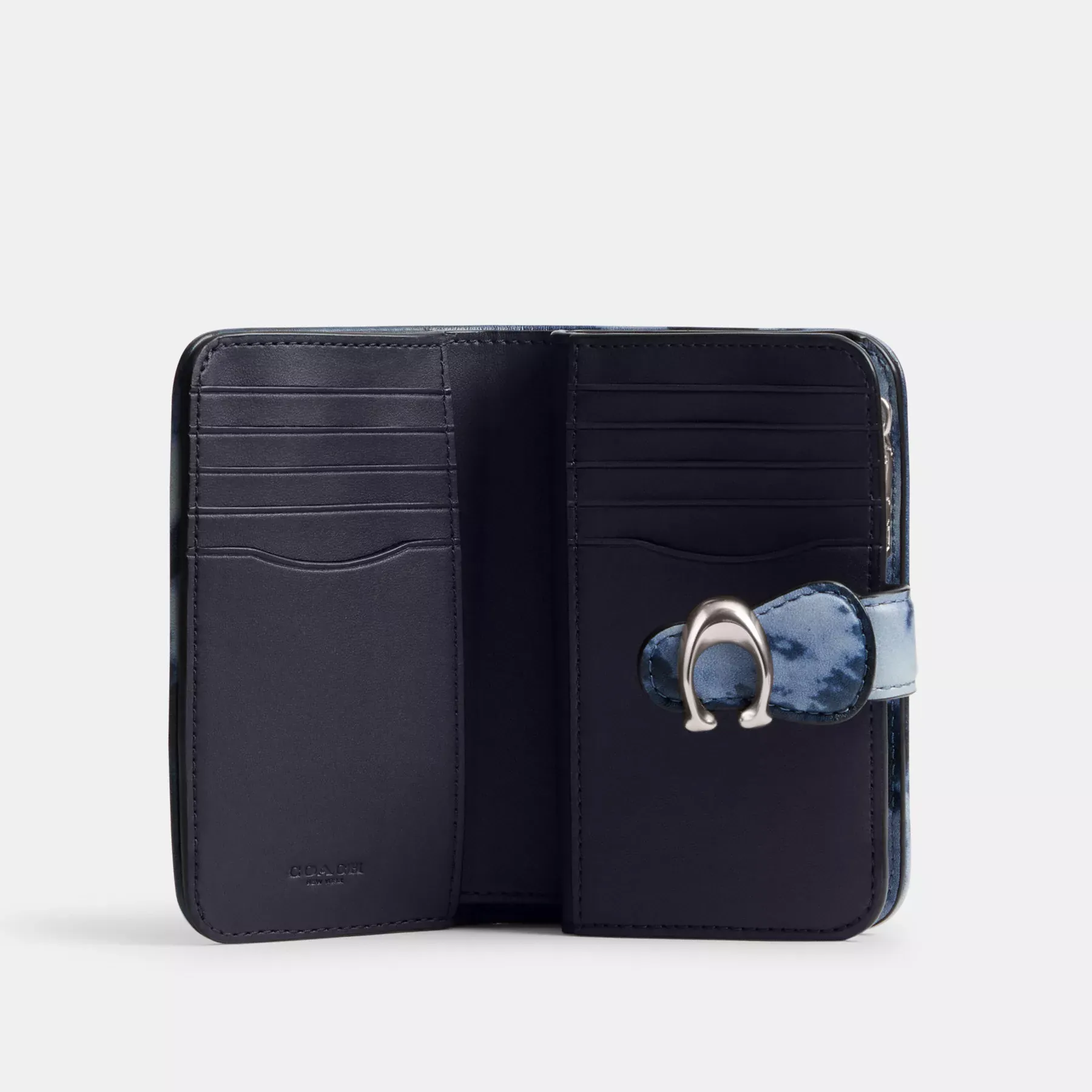 COACH Mittelgroße Geldbörse mit Batikmuster Mitternachtsblau