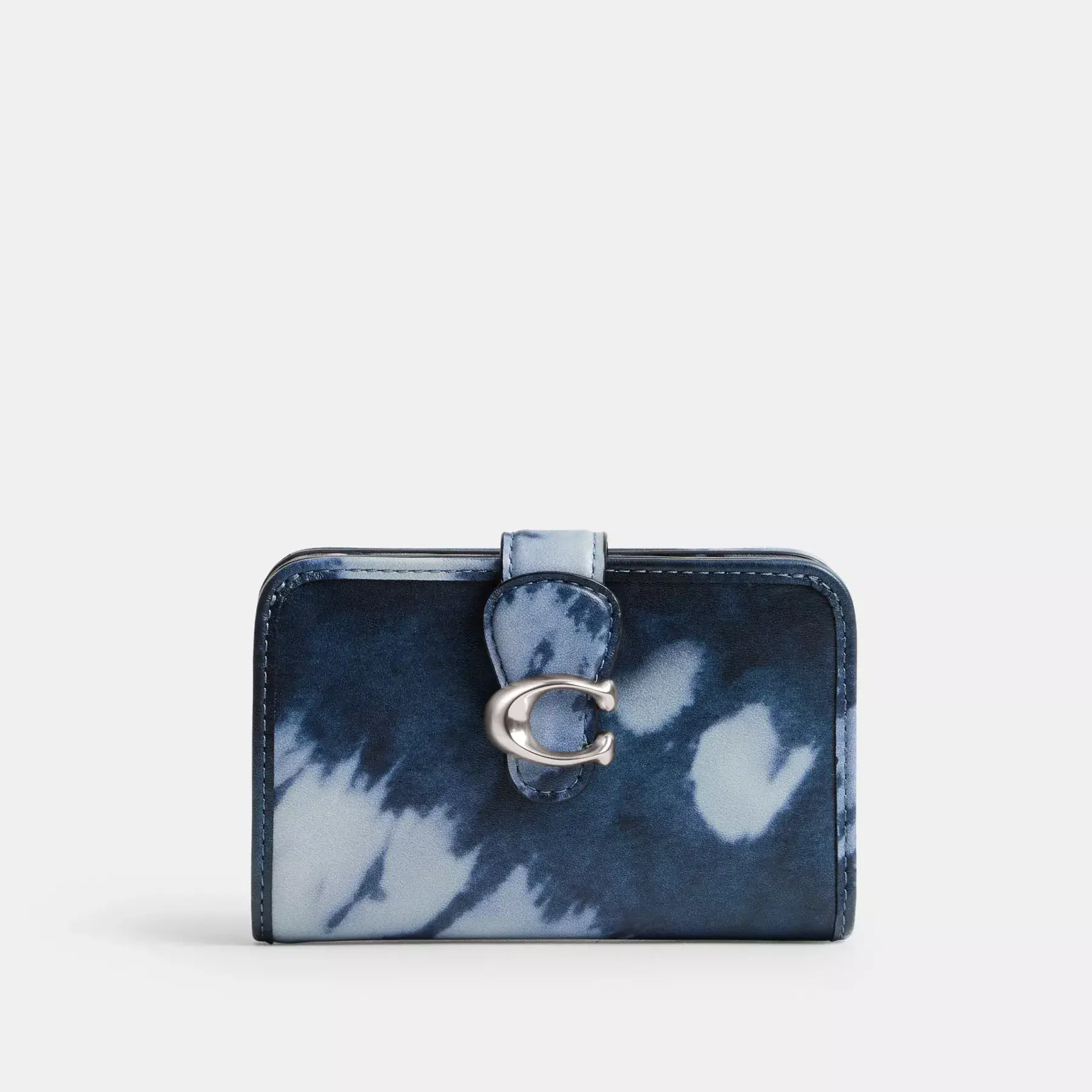 COACH Mittelgroße Geldbörse mit Batikmuster Mitternachtsblau