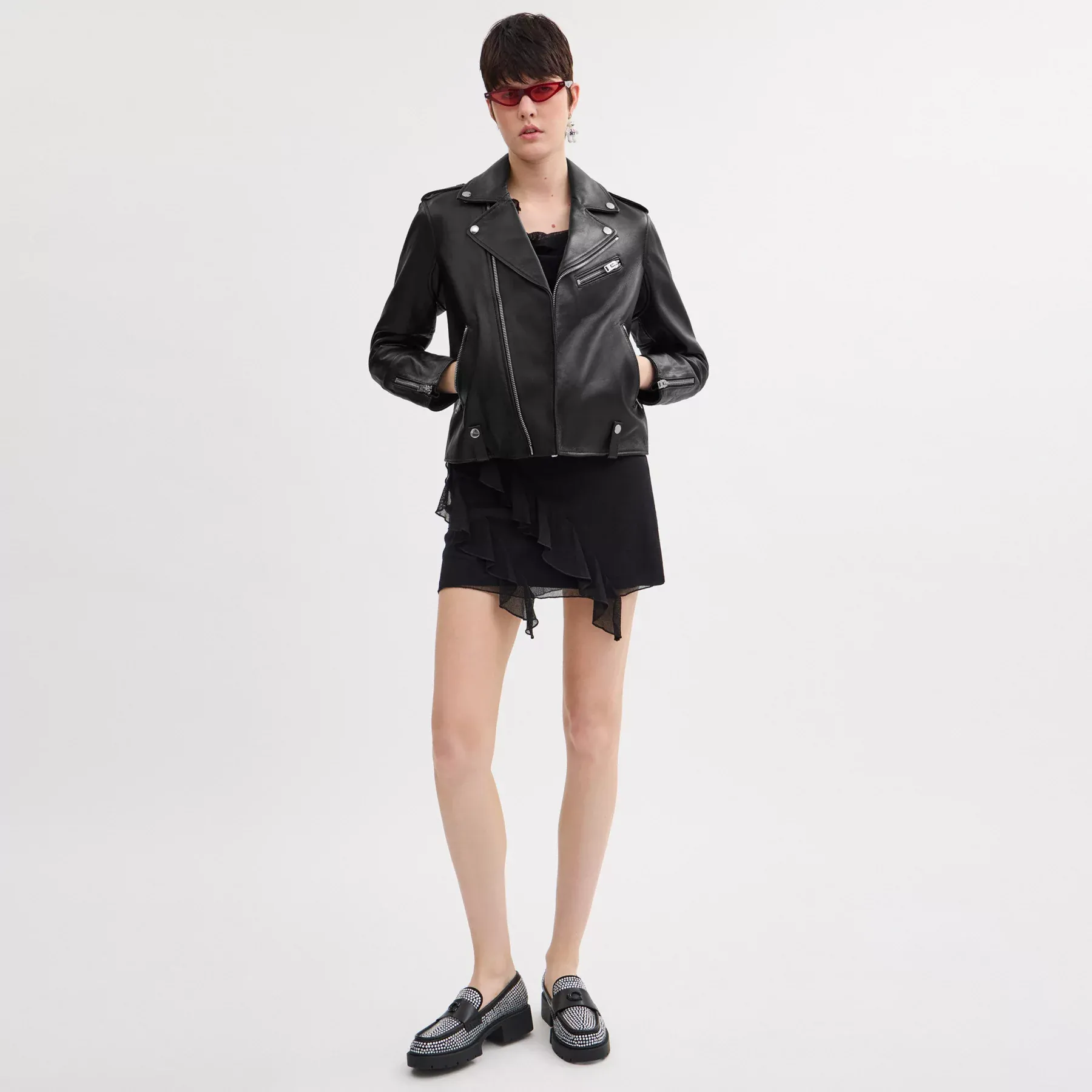 COACH Motorradjacke Schwarz