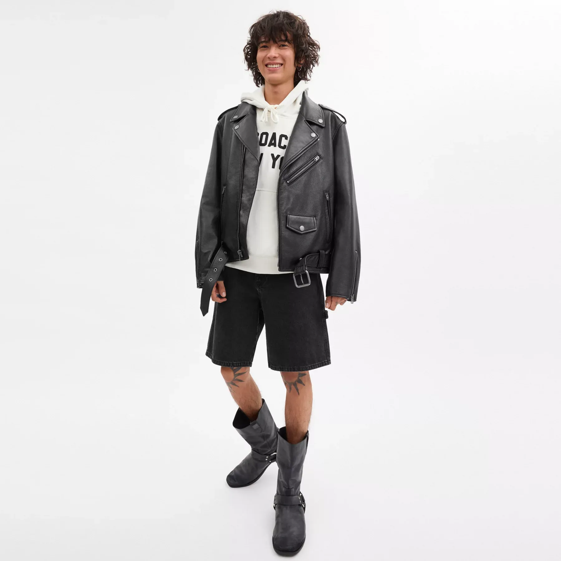 COACH Motorradjacke Schwarz