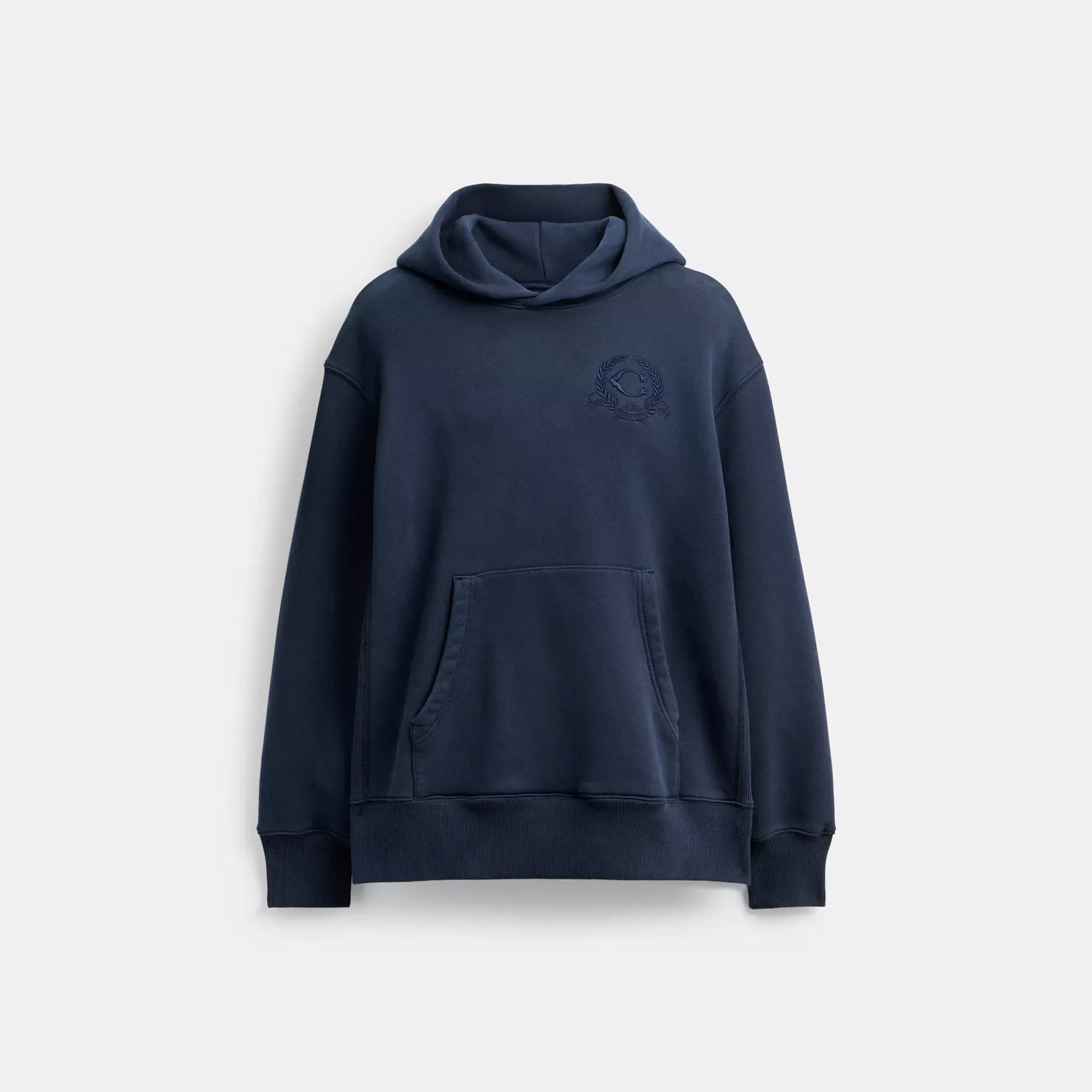 COACH Oversize-Hoodie mit charakteristischem Wappen aus Bio-Baumwolle Marineblau