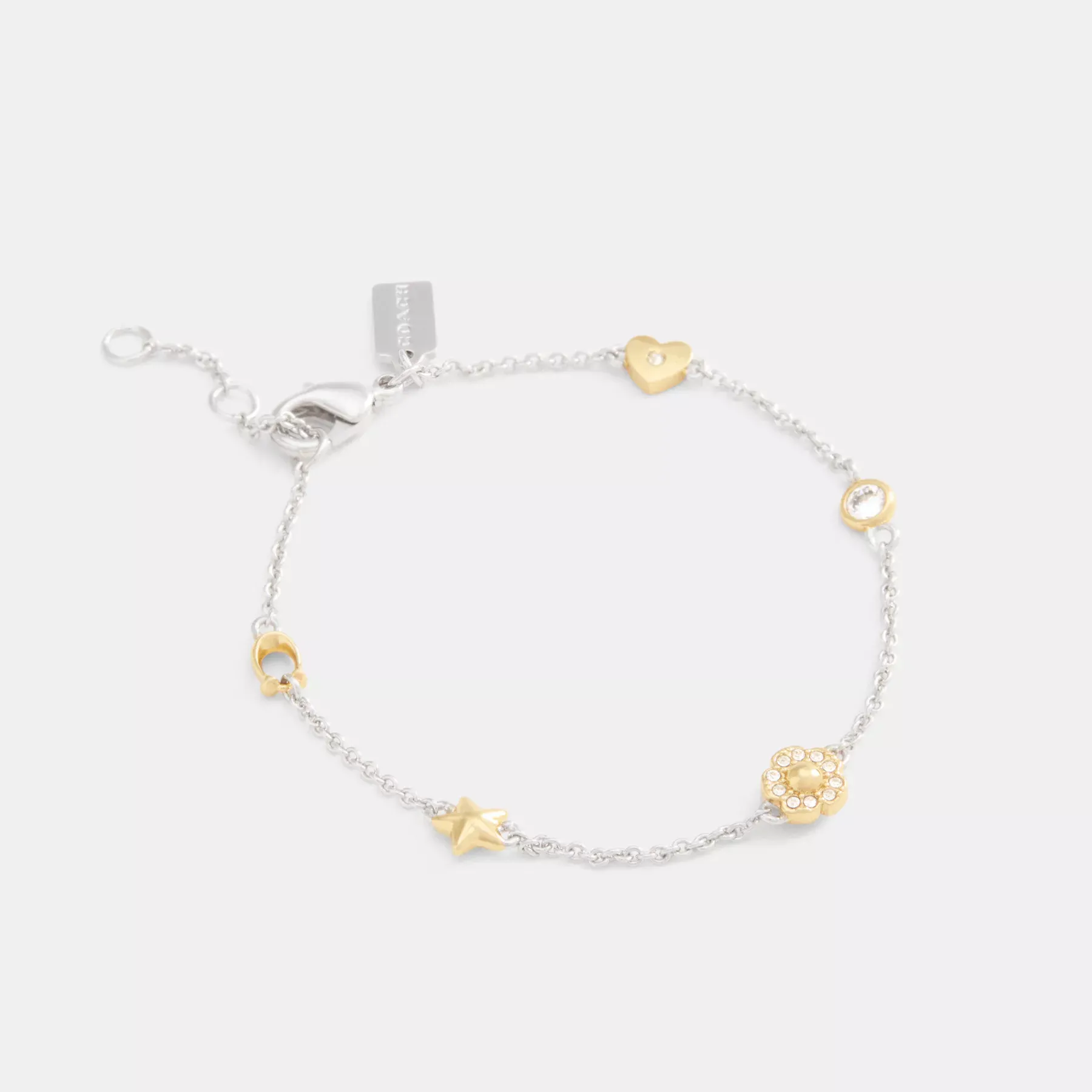 COACH Pavé-Armband mit Teerose und Herz Gold/Silber